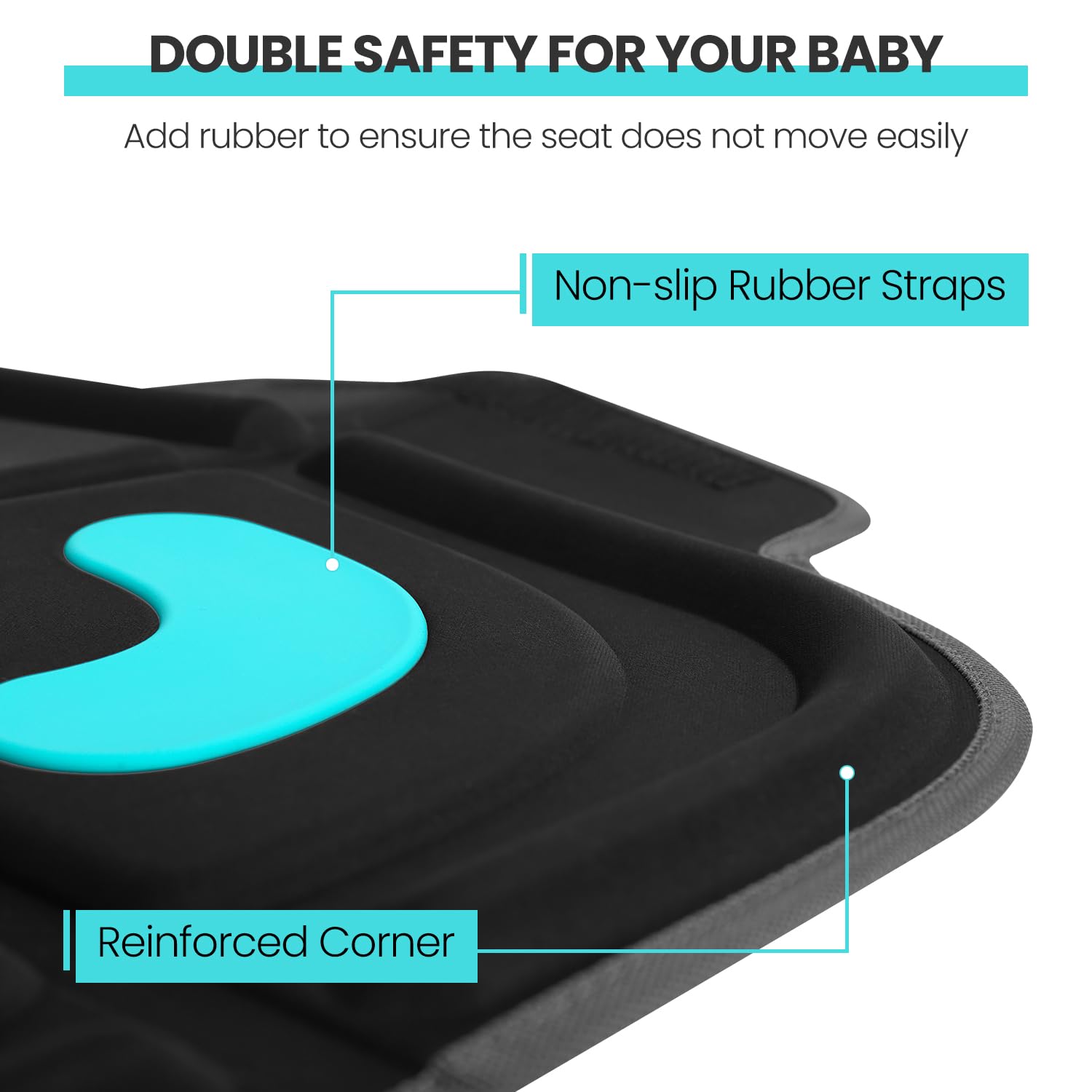 HEYTRIP 2-Pack Car Seat Protector Mat for Kids 0-12 Years - Waterproof, Non-Slip, Easy Clean - Fits Rear & Forward Facing Car Seats (Black & Blue) - Perfect for Family Road Trips & Daily Commutes