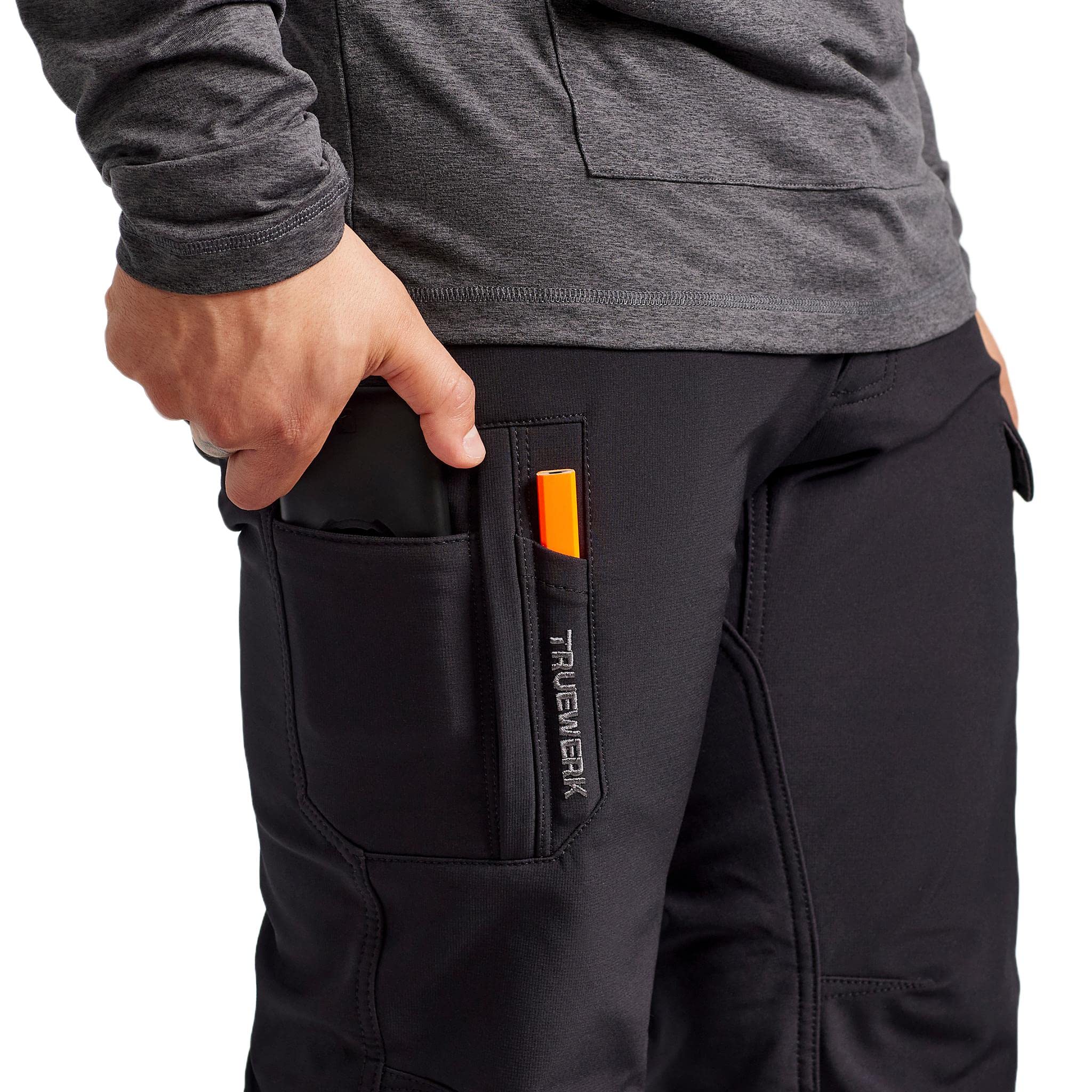 TRUEWERK T3 WerkPants for Men - Water Resistant Insulated Cargo Work Pants with 4-Way Stretch | Durable Utility Pants for Construction, Outdoor Work & Winter Activities