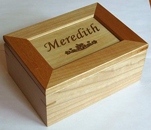 Personalized Engraved Wooden Keepsake Box - Handmade Gift for Anniversary, Wedding, Birthday | Perfect for Jewelry, Photos & Memories Storage