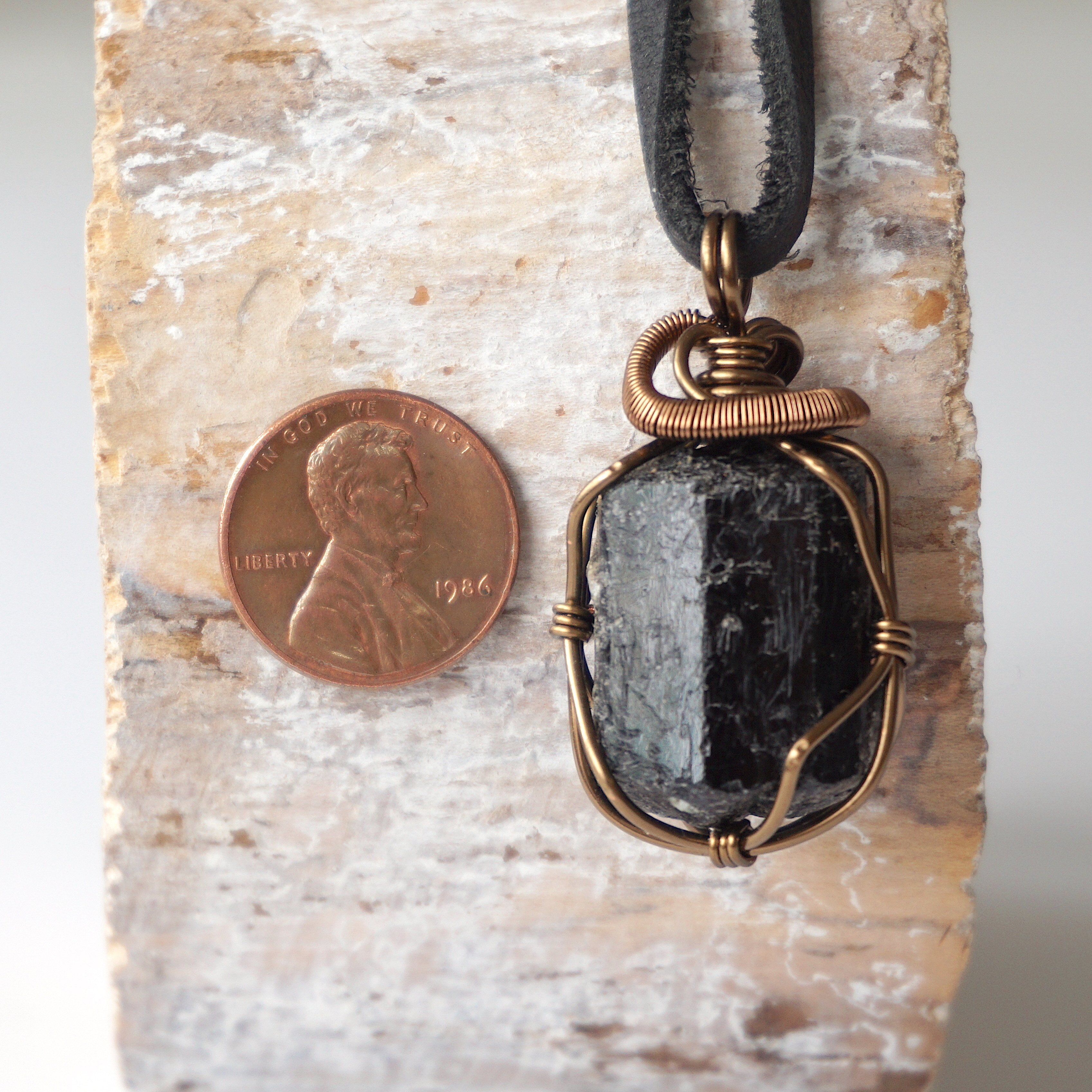 Raw Black Tourmaline Necklace with Antique Bronze Pendant - Natural Healing Crystal Jewelry for Protection, Grounding & Positive Energy | Perfect for Meditation, Yoga & Spiritual Gifts