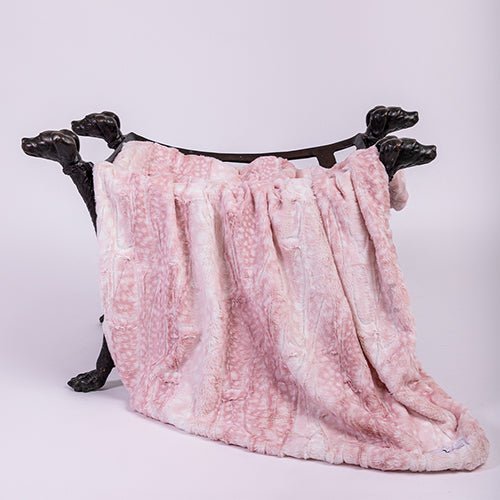 Luxury Pink Fawn Cashmere Dog Blanket - Ultra Soft & Warm Pet Blanket for Small Medium Large Dogs - Perfect for Beds, Couches & Travel