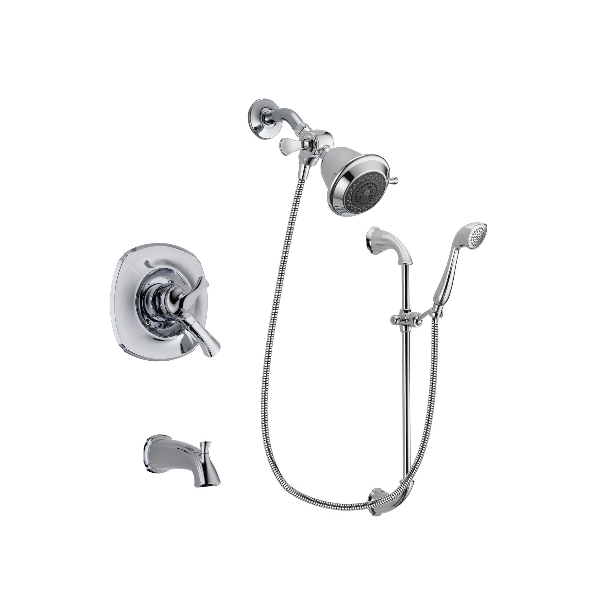 Delta Addison Chrome 3-Handle Tub and Shower Faucet System with Hand Shower DSP0861V - Perfect for Modern Bathroom Renovations and Spa-Like Shower Experiences