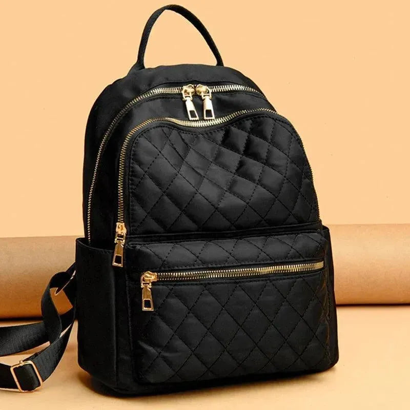 Quilted Nylon Women's Travel Backpack - Lightweight Carry-On Backpack for Airplane, Commute & Weekend Getaways | Water-Resistant Laptop Bag with USB Charging Port