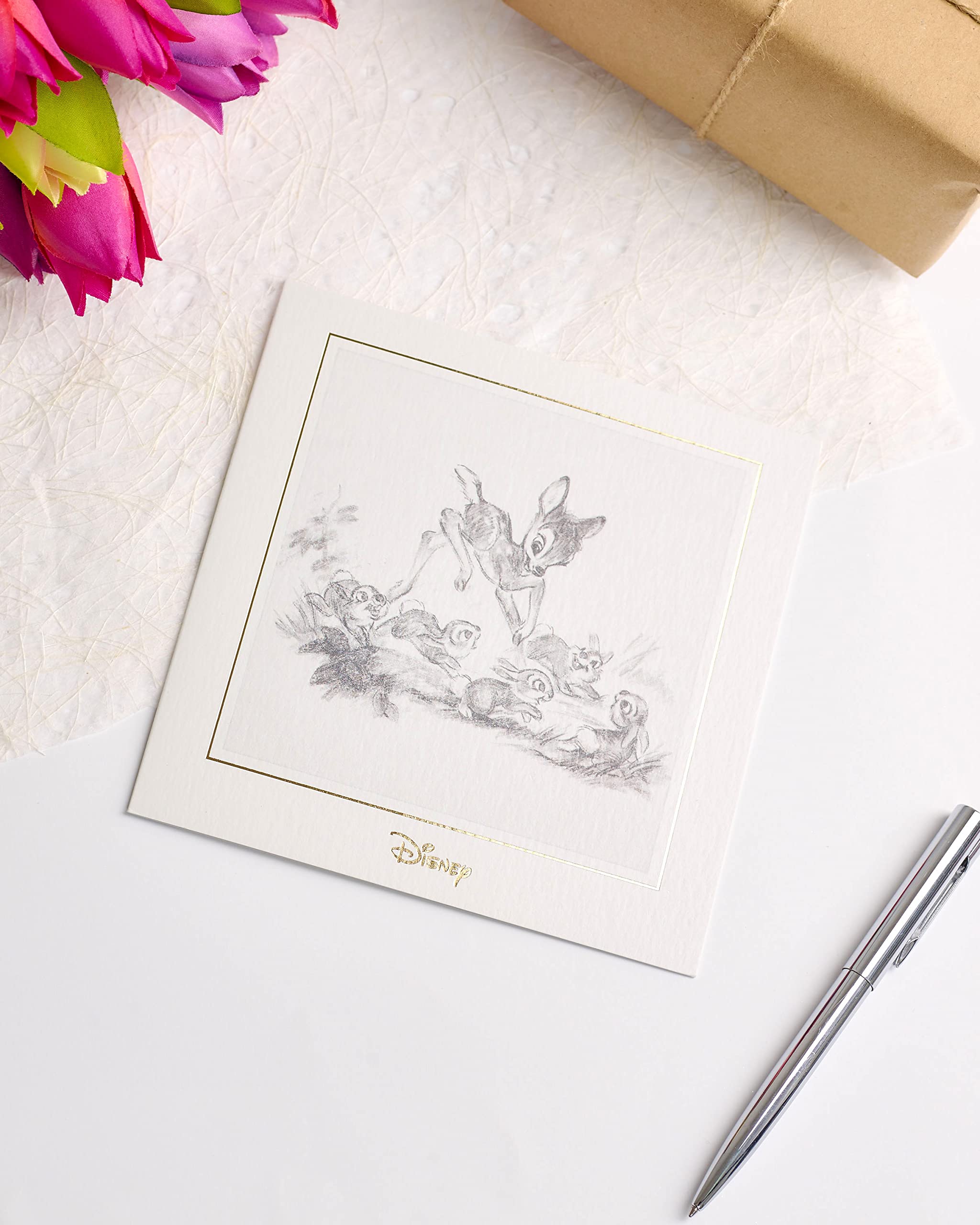 Disney Bambi Birthday Card - Blank Greeting Card for Her - UK Greetings Original Sketch Design | Perfect for Birthday Wishes, Gift Enclosures & Special Occasions