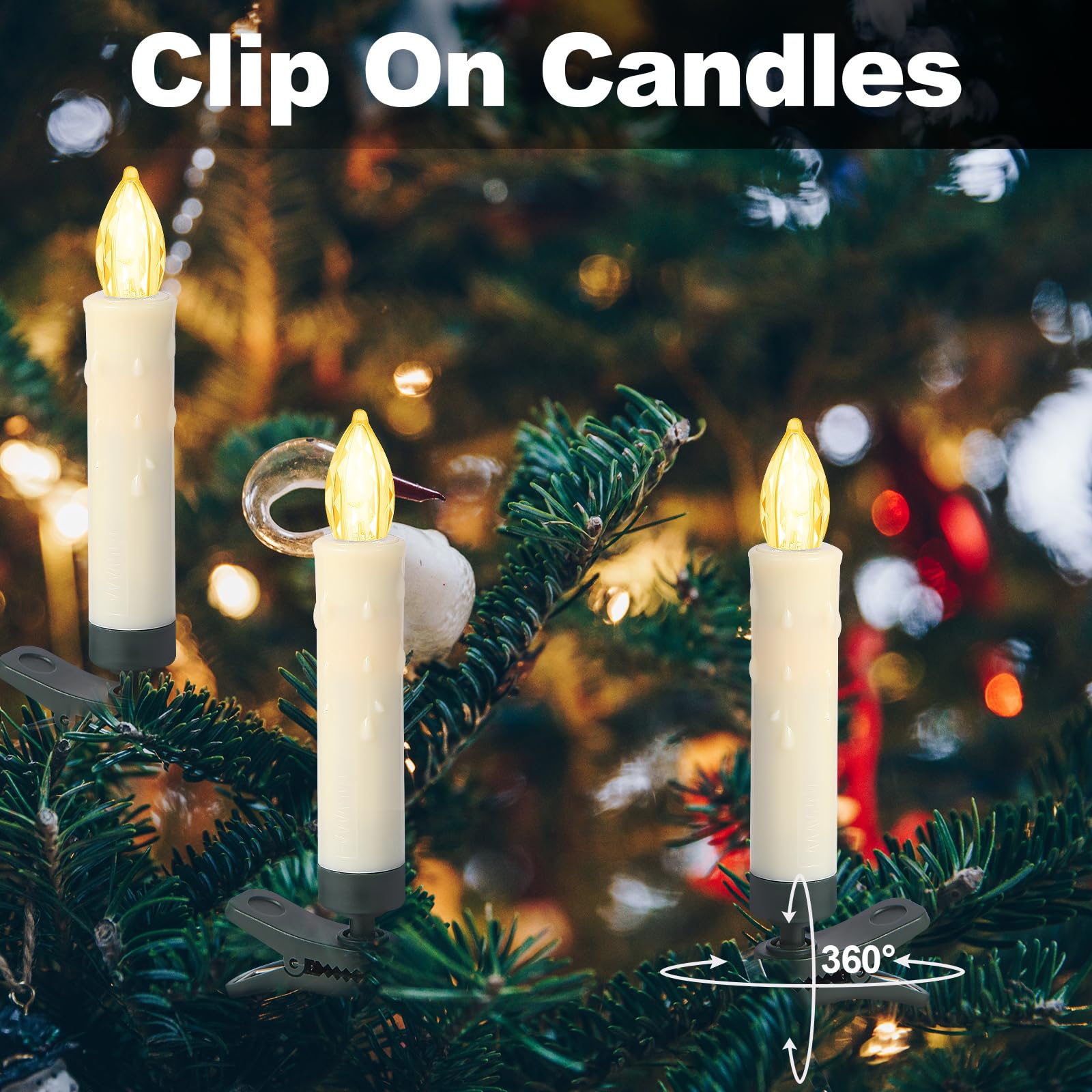 20PCS Flameless LED Christmas Tree Candles - Remote Battery Operated for Home & Party Decor