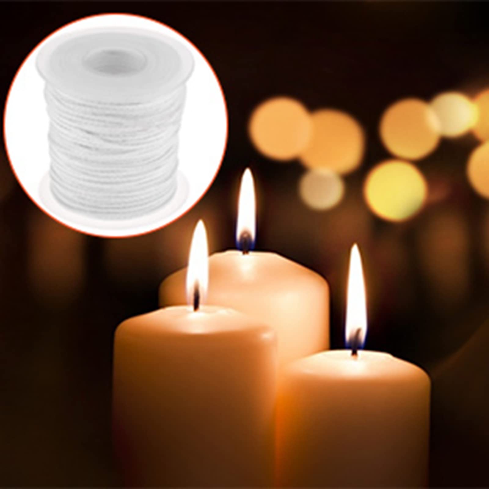 Premium 61m Cotton Candle Wick Spool - Eco-Friendly DIY Candle Making & Oil Lamp Wick Core for Handmade Candles, Wax Melts, and Home Decor Projects