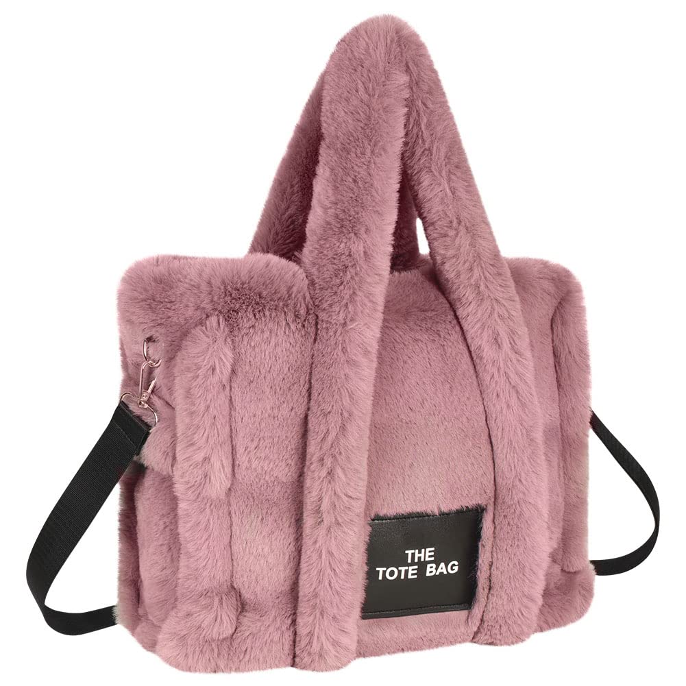 Aucuu Soft Plush Tote Bag for Women - Fluffy Crossbody Handbag with Adjustable Shoulder Strap, Large Capacity Purse for Shopping, School, Work & Travel | Perfect for Daily Use, Commuting and Weekend Outings