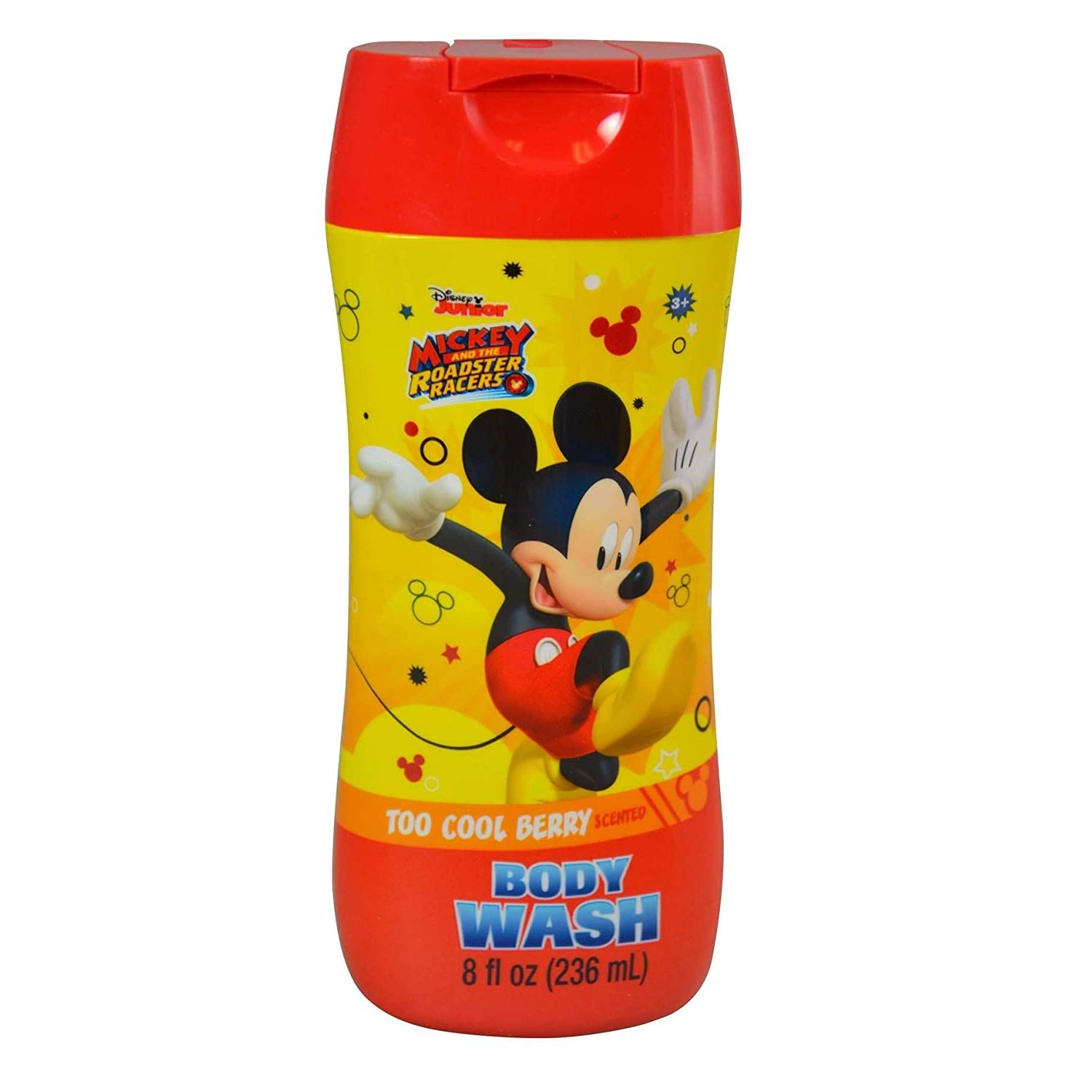 Disney Mickey Mouse Body Wash - 8oz Flip Top Bottle for Kids & Adults - Gentle Moisturizing Shower Gel for Daily Use at Home or Travel