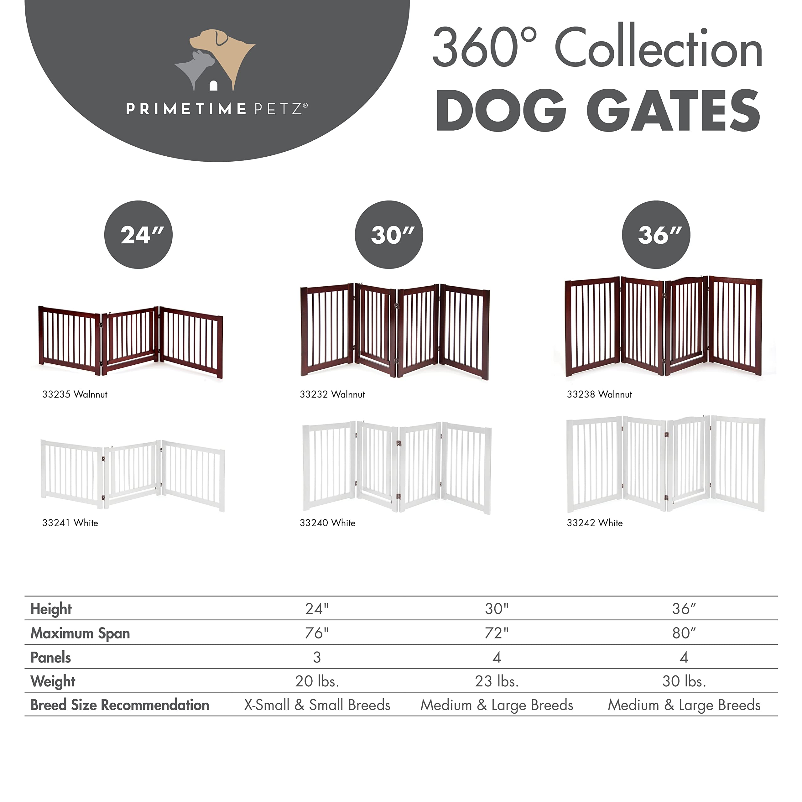 Primetime Petz 360 Configurable Dog Gate with Door – 30