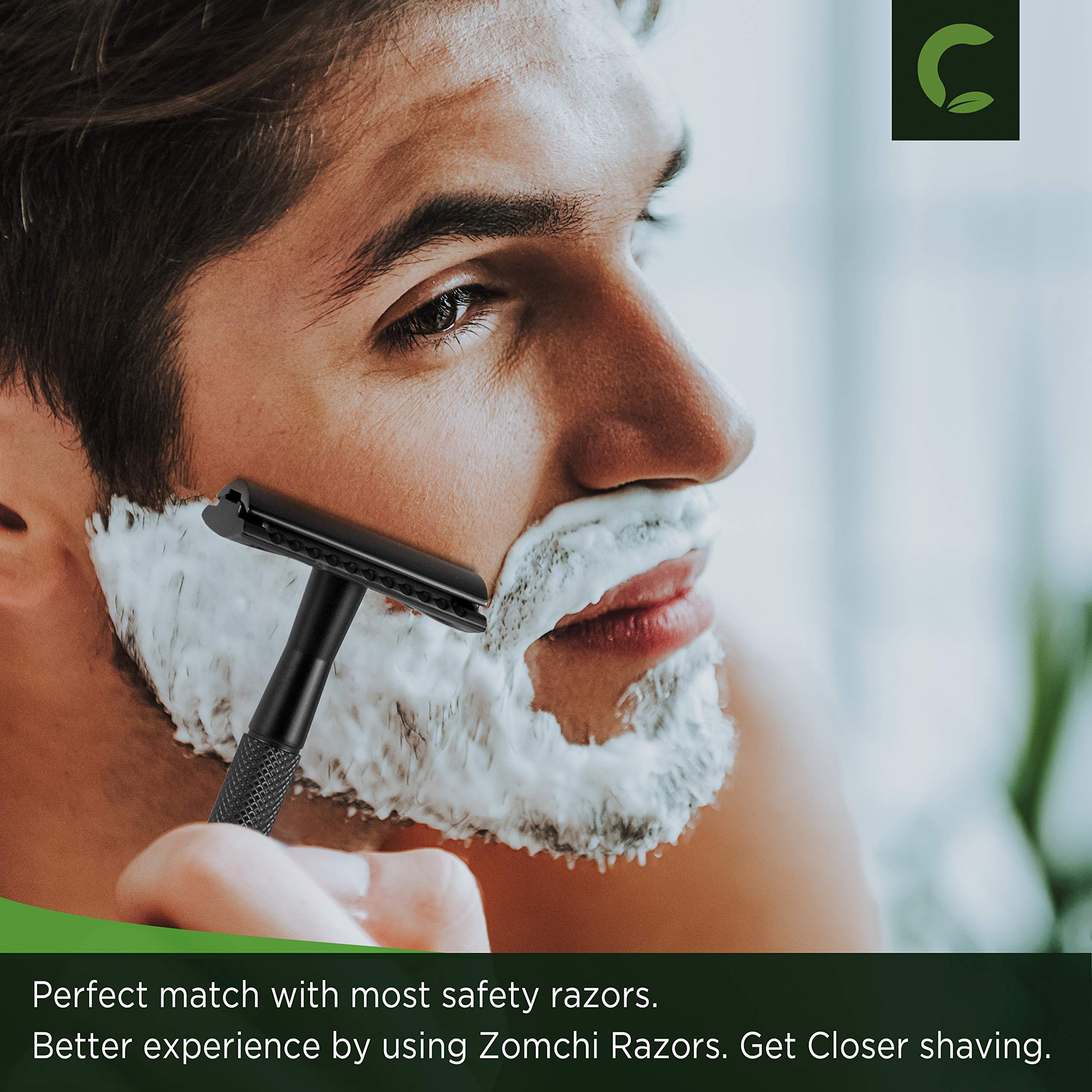 Premium Rose Gold Safety Razor for Women - Black Unisex Double Edge Razor with 100 Stainless Steel Blades - Eco-Friendly Shaving for Sensitive Skin & Travel Use