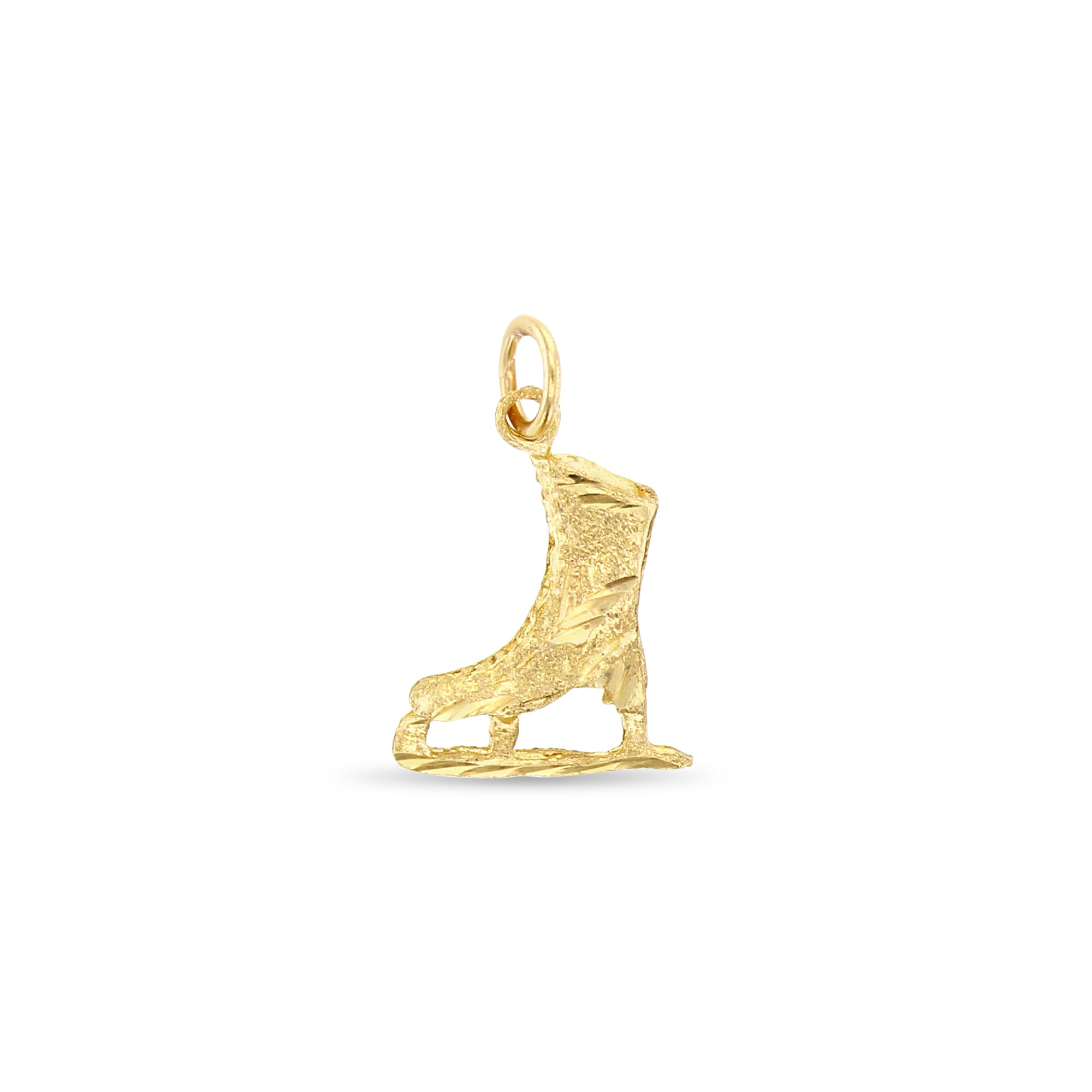 Elegant Ice Skates Charm Pendant - Brushed Finish & Diamond Cuts for Necklaces, Bracelets & Jewelry Making - Perfect for Winter Sports Lovers & Gift Giving