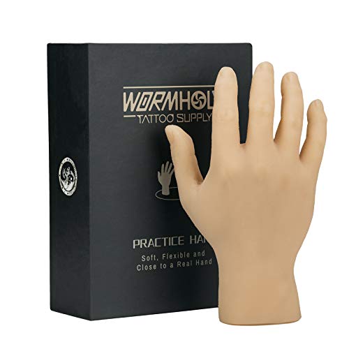 ITATOO Silicone Tattoo Practice Hand - Realistic Fake Skin for Tattoo Artists & Beginners - Right Hand with Short Arm - Perfect for Training, Ink Testing & Tattoo Technique Improvement