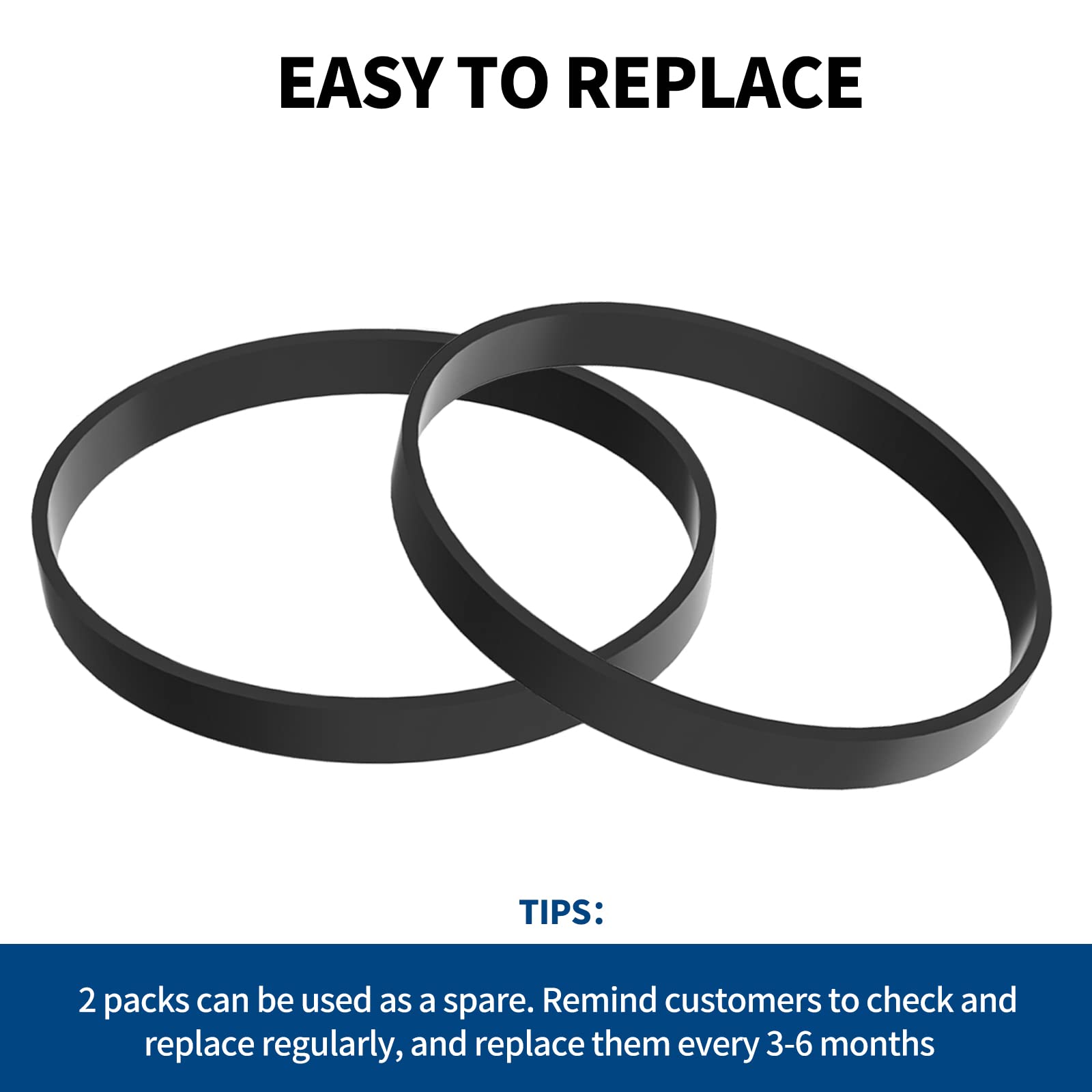 Bissell PowerForce & Powerforce Helix Vacuum Cleaner Replacement Belt - Compatible with Models 2191U, 2191, 2190, 1240, 1700, 2692 - Replaces Part #2031093 (2 Pack) - Perfect for Quick Vacuum Repairs & Maintenance