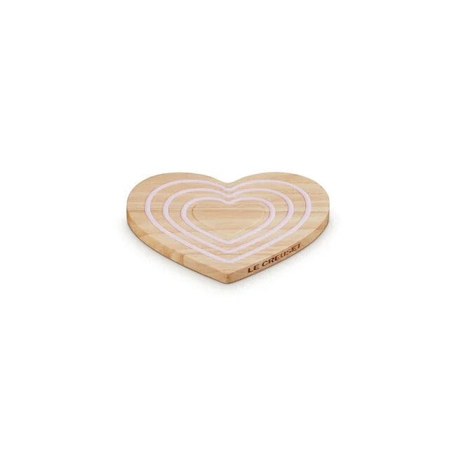 Le Creuset Heart-Shaped Magnetic Wooden Trivet - Heat-Resistant Hot Pot Holder for Kitchen & Dining Table Decor - Perfect for Valentine's Day Gifts & Romantic Dinners