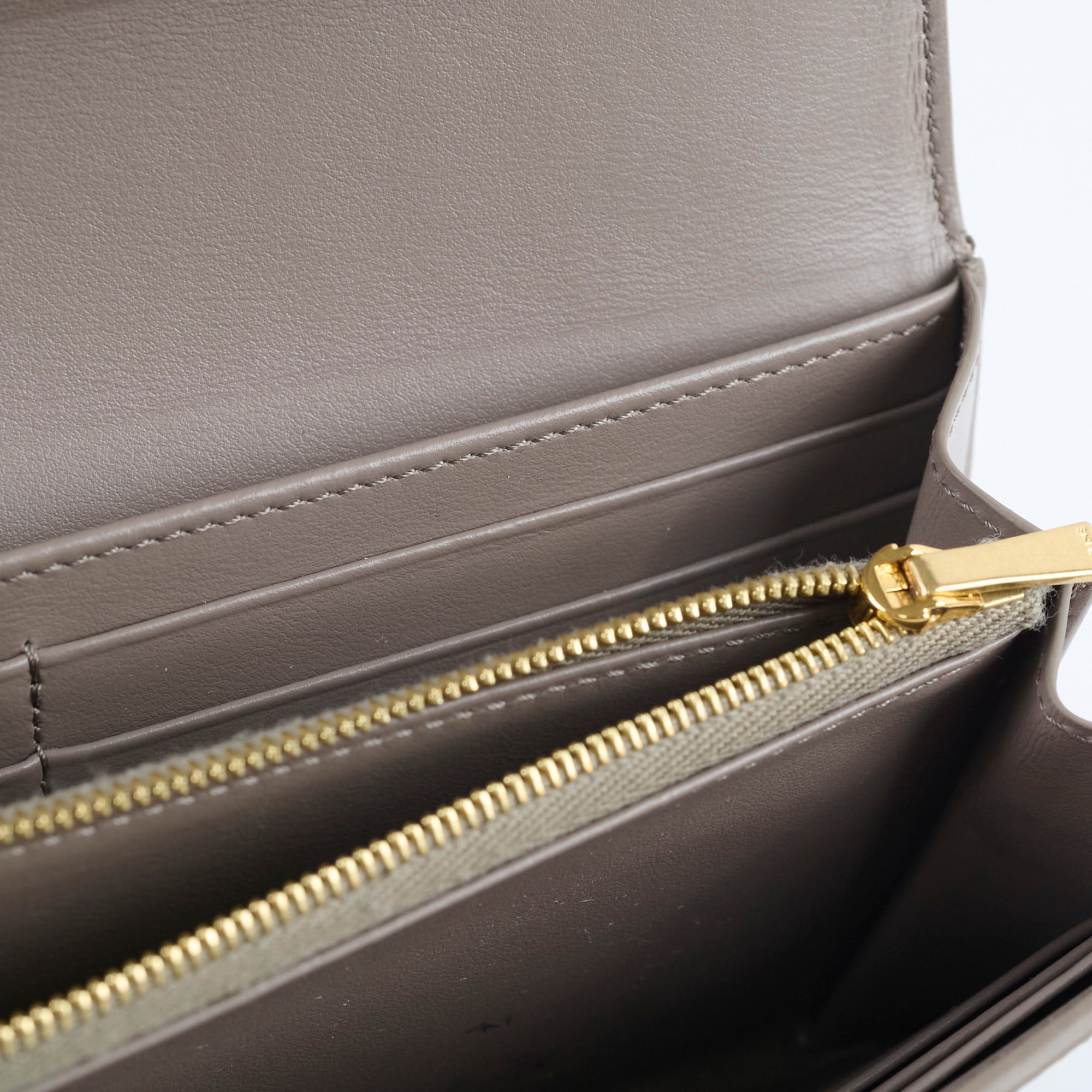 Celine Triomphe Wallet in Shiny Calfskin & Pebble Leather - Luxury Women's Designer Wallet for Everyday Use & Special Occasions