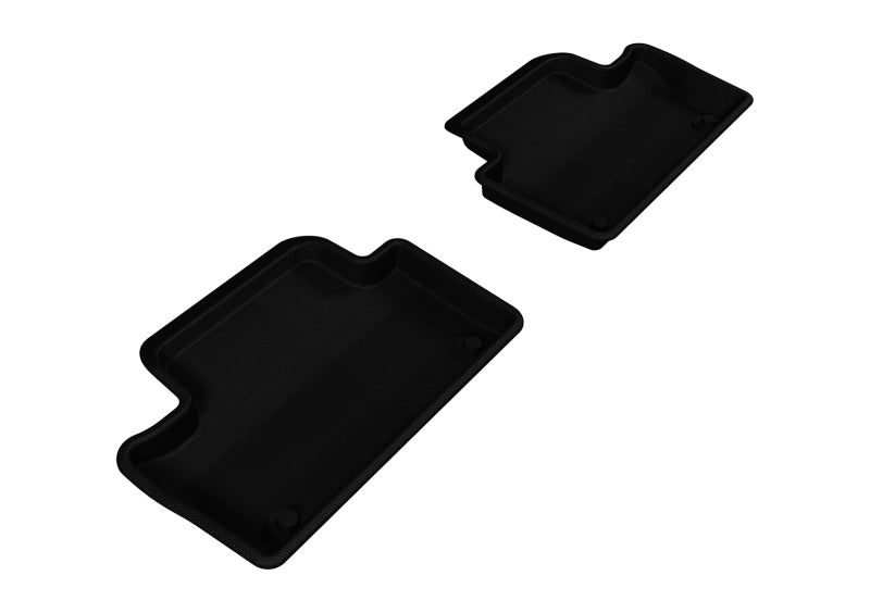 3D MAXpider Custom Fit All-Weather Floor Mats for 2010-2017 Volvo XC60 - 2nd Row Kagu Series (Black) | Waterproof & Durable Car Floor Liners for SUV Protection & Easy Cleaning