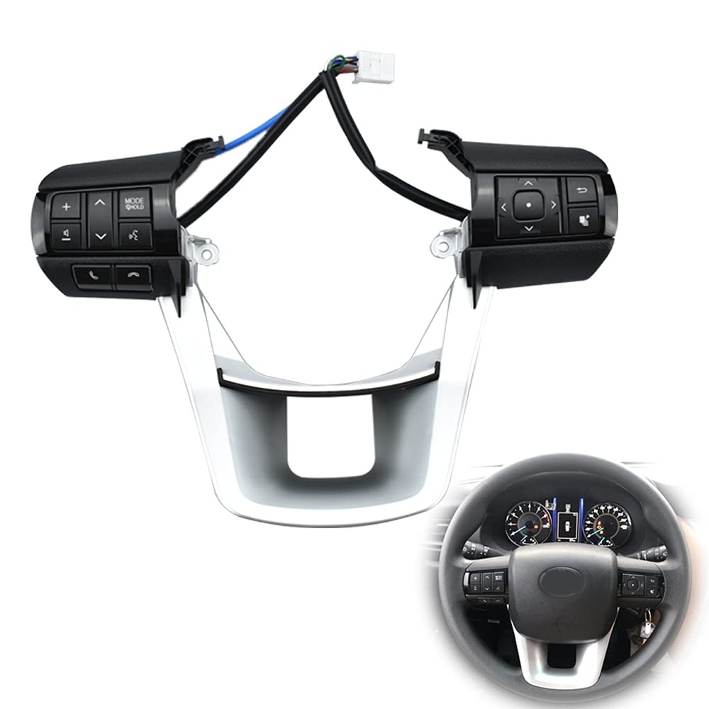 Universal Multifunction Steering Wheel Control Button - Volume, Audio & Phone Switch for Toyota Hilux Revo Rocco Fortuner (2015-2020) | Easy Installation & Enhanced Driving Experience