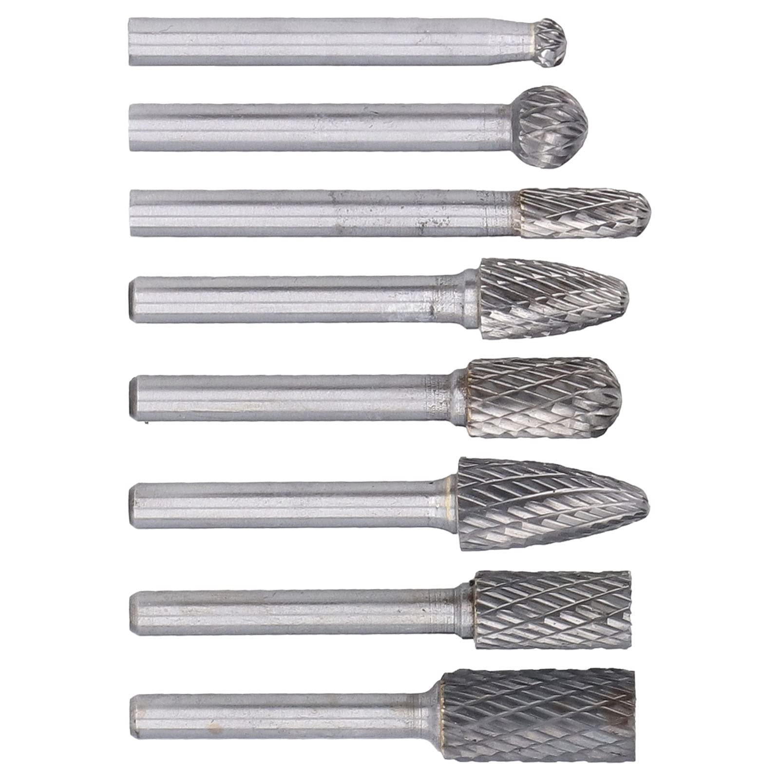 8Pcs YG8 Alloy Double Cut Rotating Burr Set - High Finish Die Grinder Bits for Wood Carving, Metal Engraving & DIY Crafts | Durable & Safe for Professional & Hobby Use