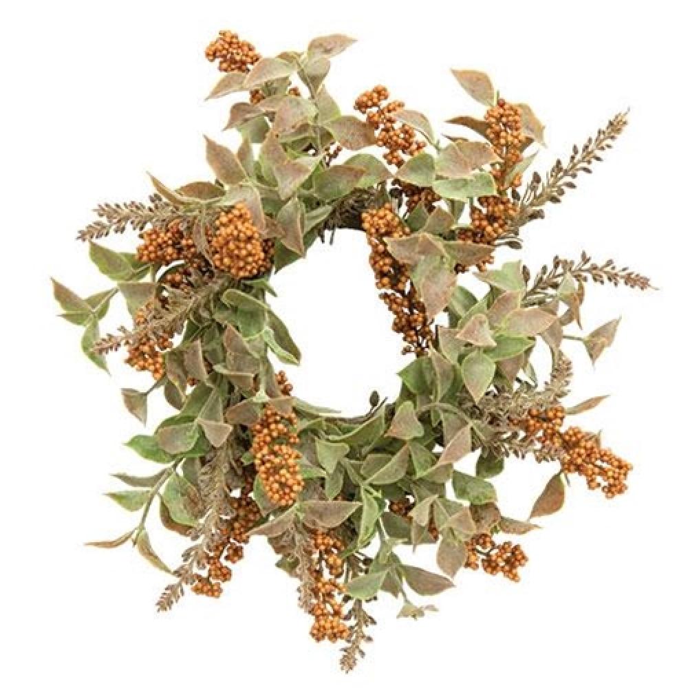 Autumn Herbs Candle Ring Pumpkin - Fall Home Decor for Thanksgiving, Table Centerpiece, Seasonal Candle Holder for Cozy Ambiance