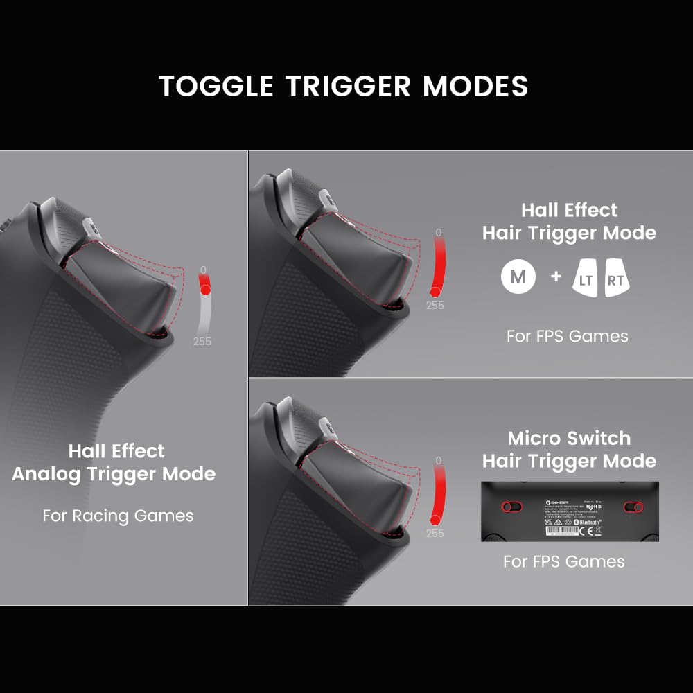 GameSir Tarantula Pro Wireless Gaming Controller for Nintendo Switch, PC, iOS & Android - Bluetooth 5.0/2.4G/Wired Mode with Charging Dock - Ergonomic Design for Long Gaming Sessions at Home or On-The-Go