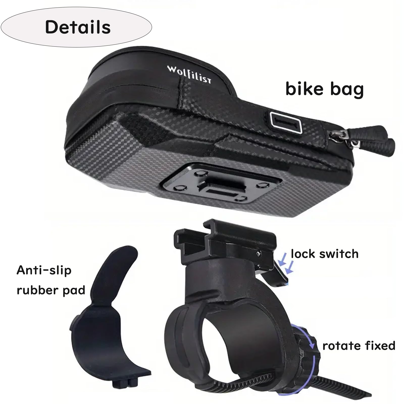 Waterproof EVA Bike Phone Holder - Top Tube Frame Bag with Rain Cover - Cycling Accessories for Men - Perfect for Commuting, Mountain Biking & Outdoor Adventures