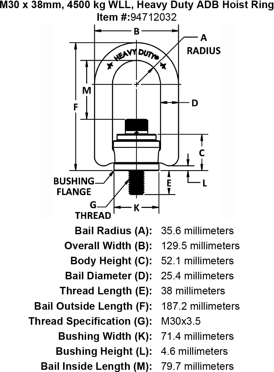 4500 Kg 38mm Metric Hoist Rings - Heavy Duty Lifting Hardware for Construction, Rigging & Industrial Applications