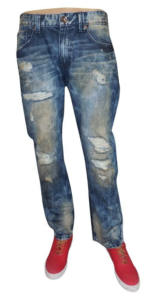 Premium Slim Straight Men's Denim Jeans - Level 7 Handcrafted Artisan Wash | Perfect for Casual Wear, Office & Night Out