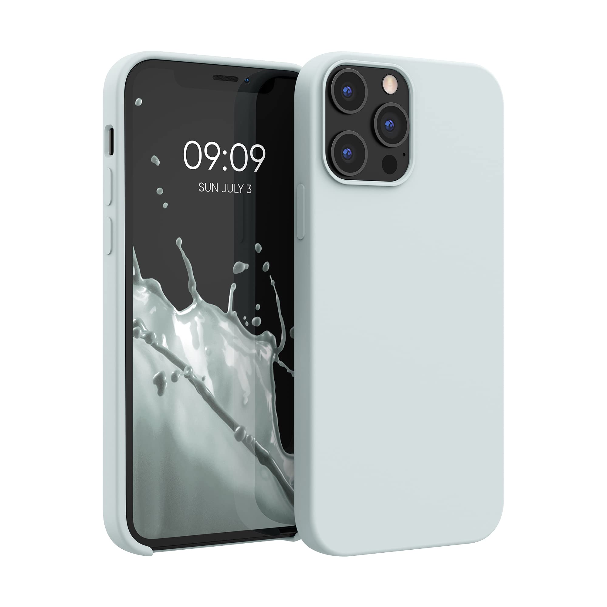 **kwmobile Slim TPU Silicone Case for Apple iPhone 12 Pro Max - Soft Matte Finish Light Grey - Protective Cover for Everyday Use & Travel**