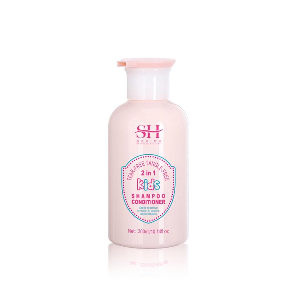 SEVICH Kids 2-in-1 Shampoo & Conditioner - Tear-Free, Hypoallergenic & Sulfate-Free Formula for Gentle Cleansing & Moisturizing - Hydrating for Sensitive Scalp - 10.14 fl oz (300ml) - Perfect for Daily Bath Time & Sensitive Skin Care