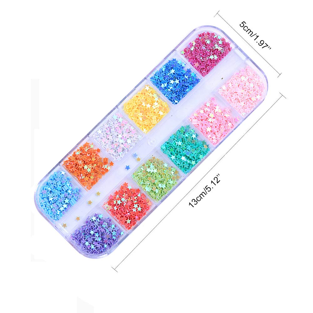 GOTONE 4 Boxes Ultra-Thin Iridescent Mermaid Nail Sequins - 3D Star Paillette Nail Art Decorations for Manicure, Face, Body & Phone Case DIY | Perfect for Nail Salon, Home Makeup, Festival Costume & Craft Projects