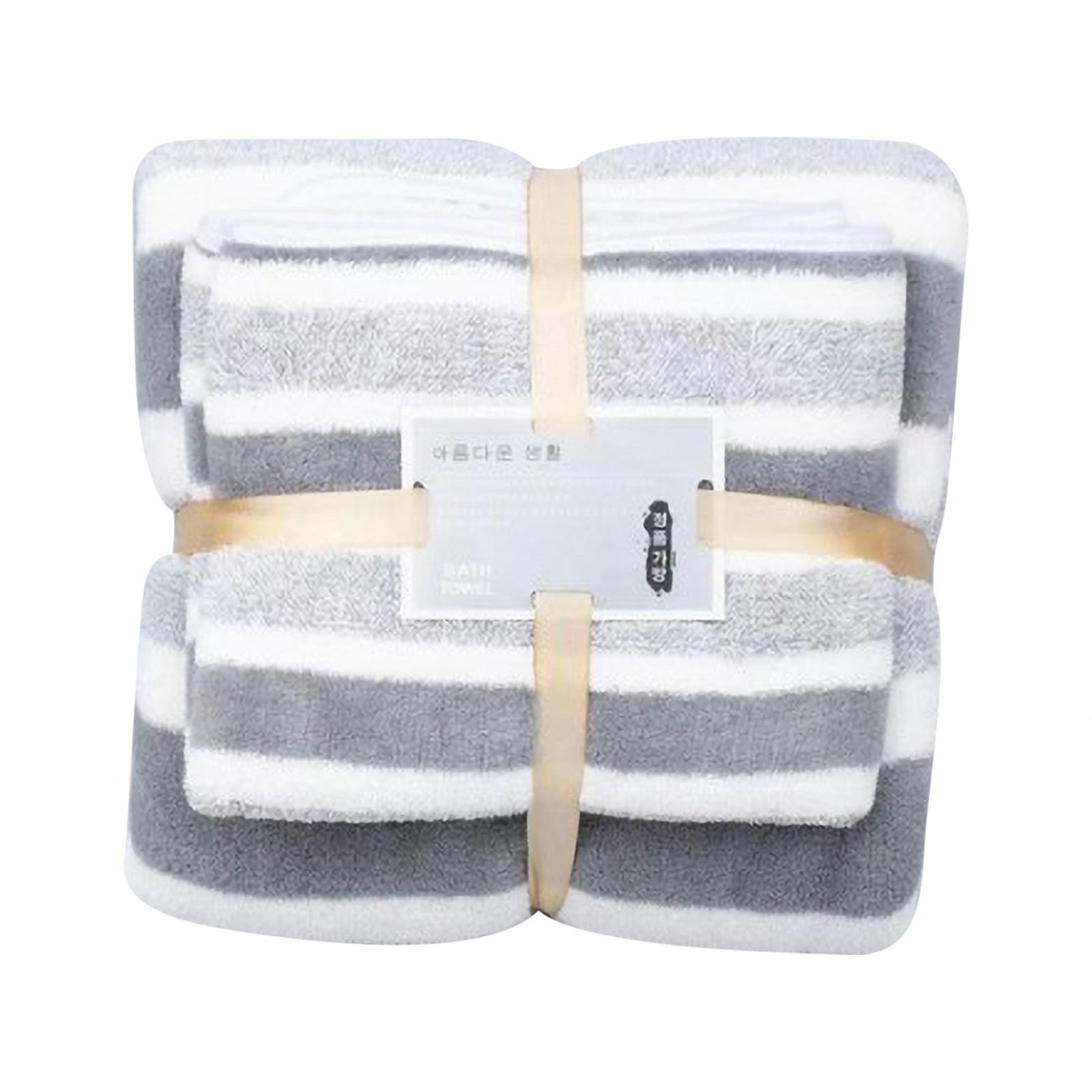 MIANHT Coral Velvet Bath Towel Set - Ultra Absorbent, Striped & Thickened Bathroom Towels for Spa, Hotel, and Home Use - Perfect Wedding Gift & Bathroom Accessories