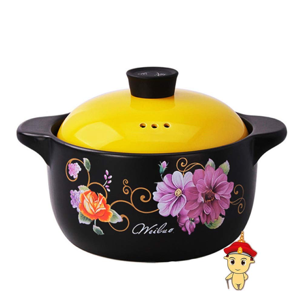 YISUPP 3.5L Japanese Donabe Stone Rice Pot with Lid - Heat Resistant Glazed Ceramic Casserole Cookware for Stovetop & Oven Use - Perfect for Cooking Rice, Stews, Soups & Hot Pot Dishes