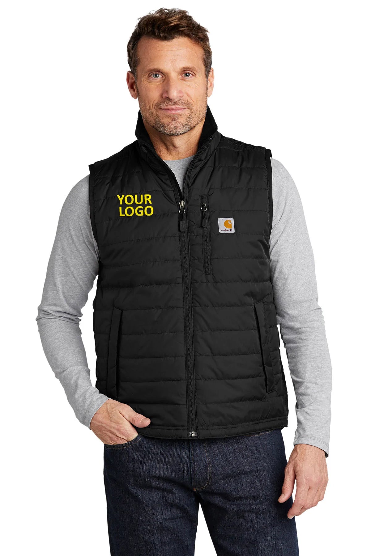 Carhartt Gilliam Customized Work Vest for Men - Durable Black Utility Vest for Construction, Hunting & Outdoor Activities