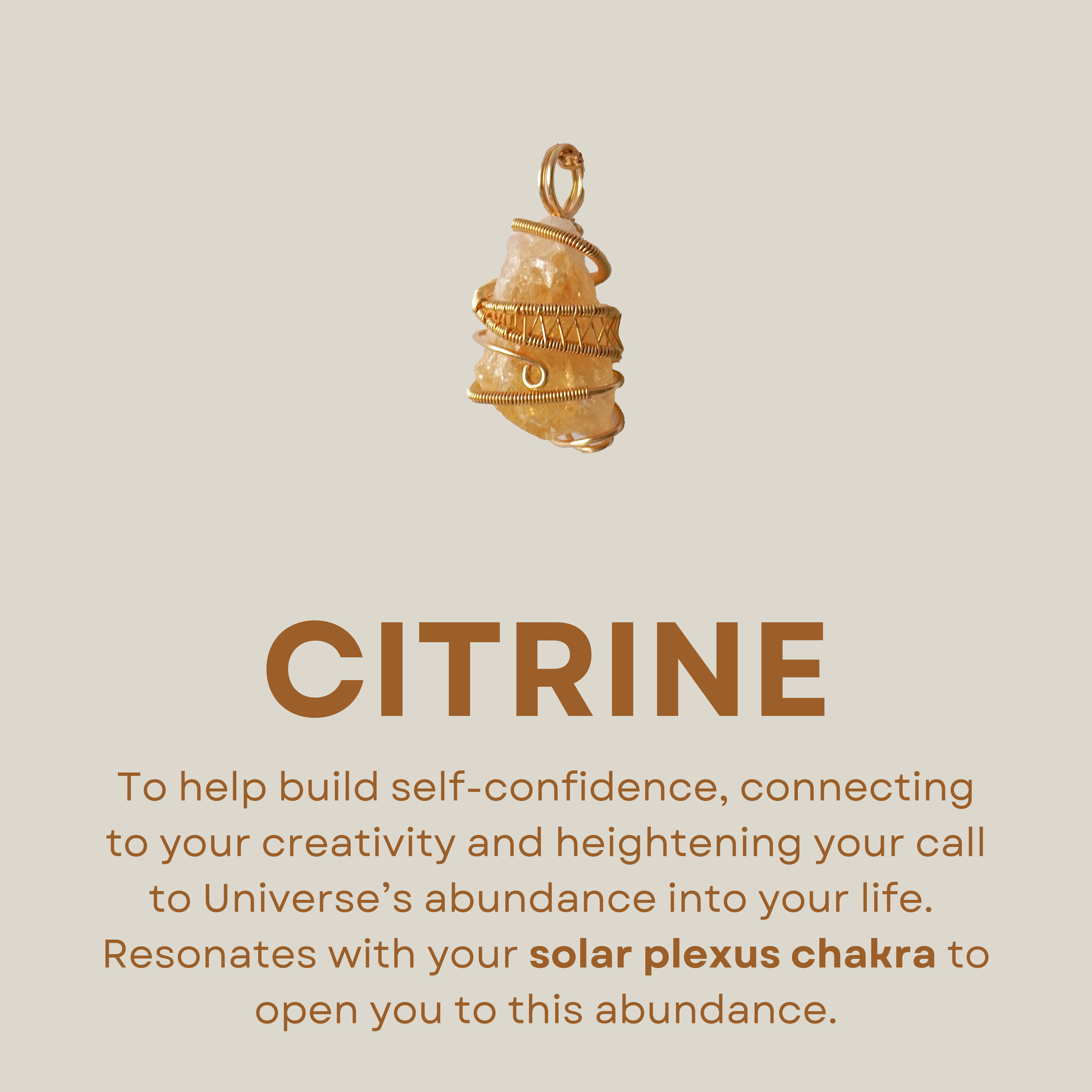 Natural Raw Citrine Necklace - 14K Gold Plated Wire Wrapped Healing Crystal Pendant for Women, Chakra Jewelry Gift for Meditation, Yoga & Positive Energy