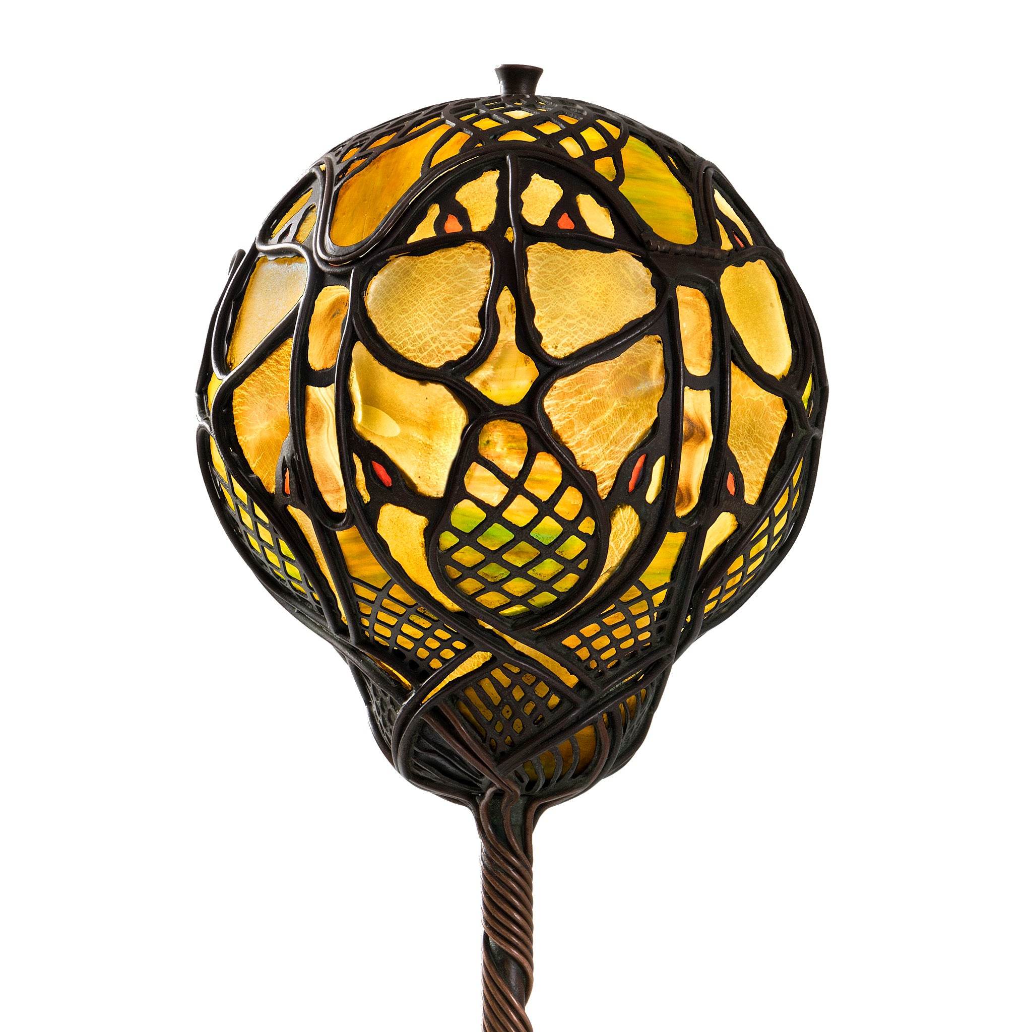 Tiffany Studios New York Scarab Table Lamp - Handcrafted Stained Glass Lamp for Home & Office Decor - Perfect for Living Room, Bedroom, or Study Lighting