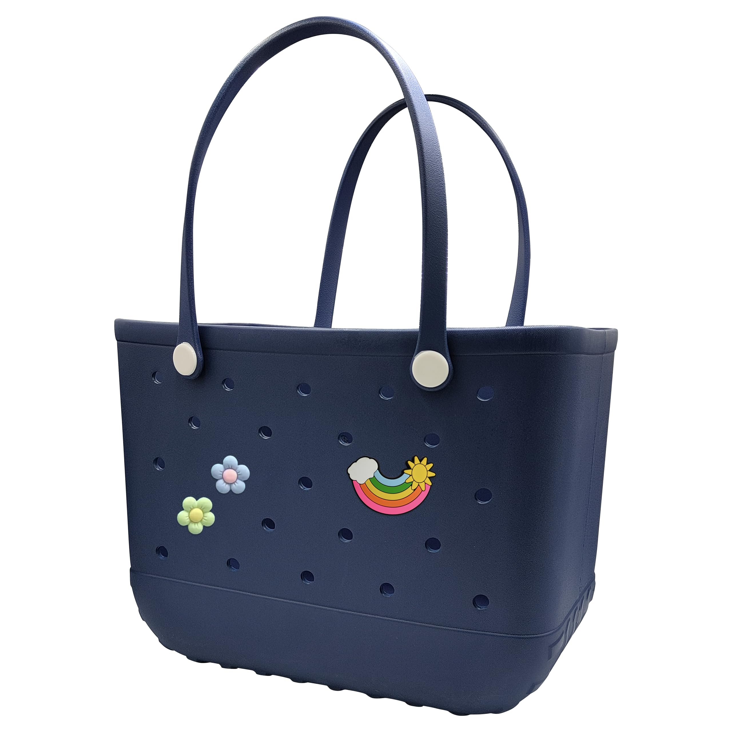 Waterproof Washable Non-Slip Rubber Beach Tote Bag - Durable & Lightweight for Pool, Gym, Yoga & Travel - Spacious Carryall for Swimwear, Towels & Sports Gear