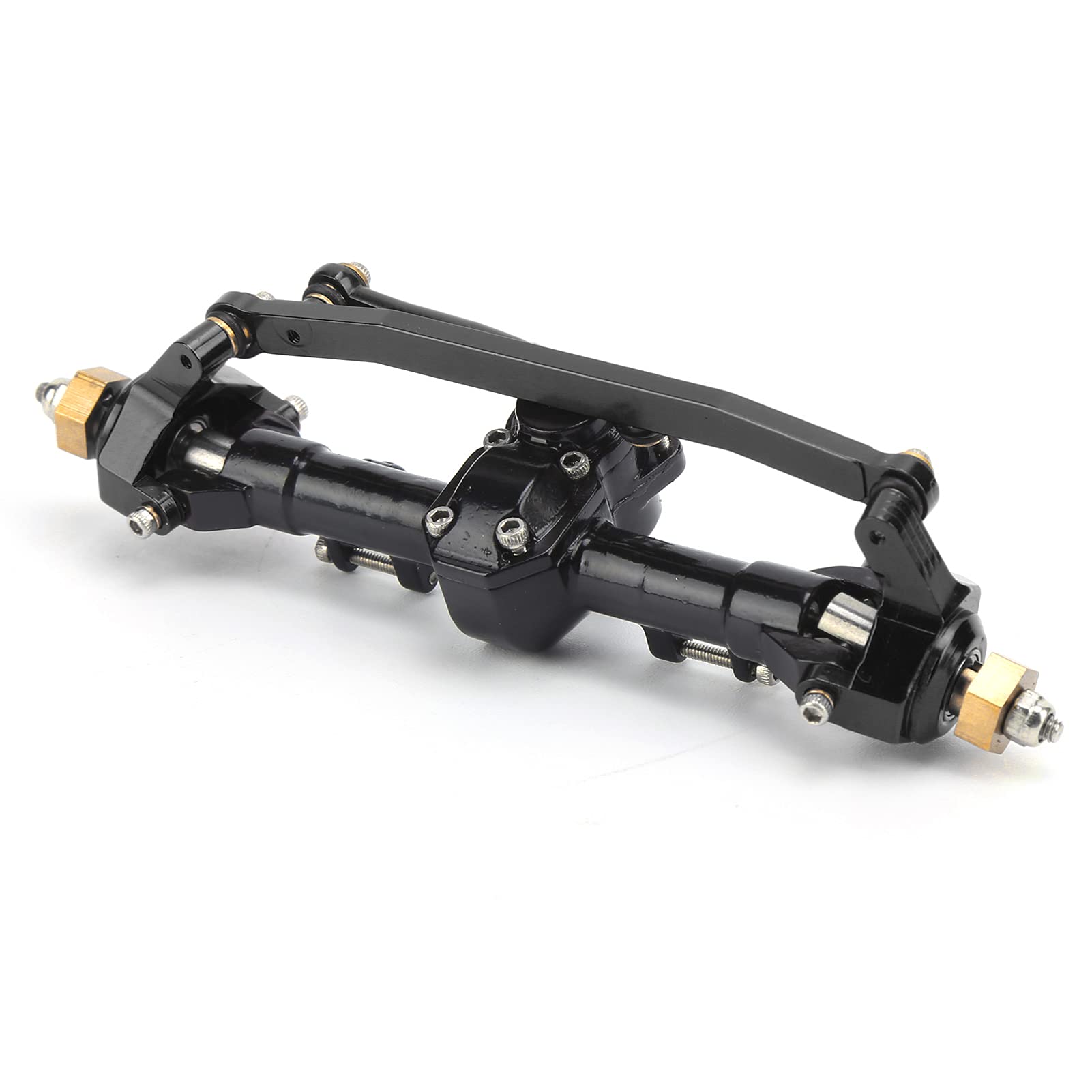Upgraded 1/24 RC Metal Front Axle Assembly - Heavy Duty & Easy Install for Axial SCX24 90081 RC Crawler - Perfect for Off-Roading, Rock Crawling & Trail Adventures (Black)