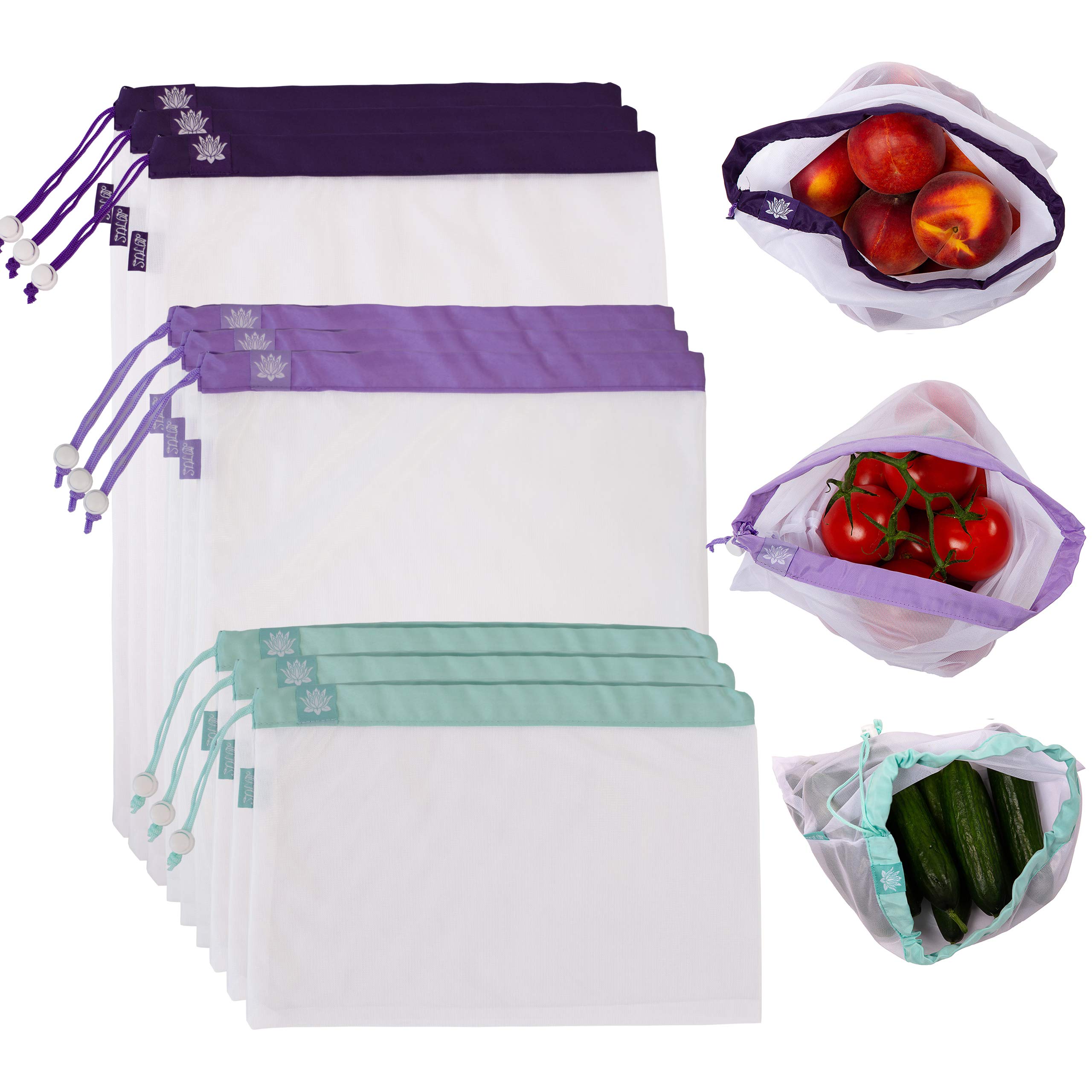 Eco-Friendly Reusable Mesh Produce Bags for Groceries & Shopping