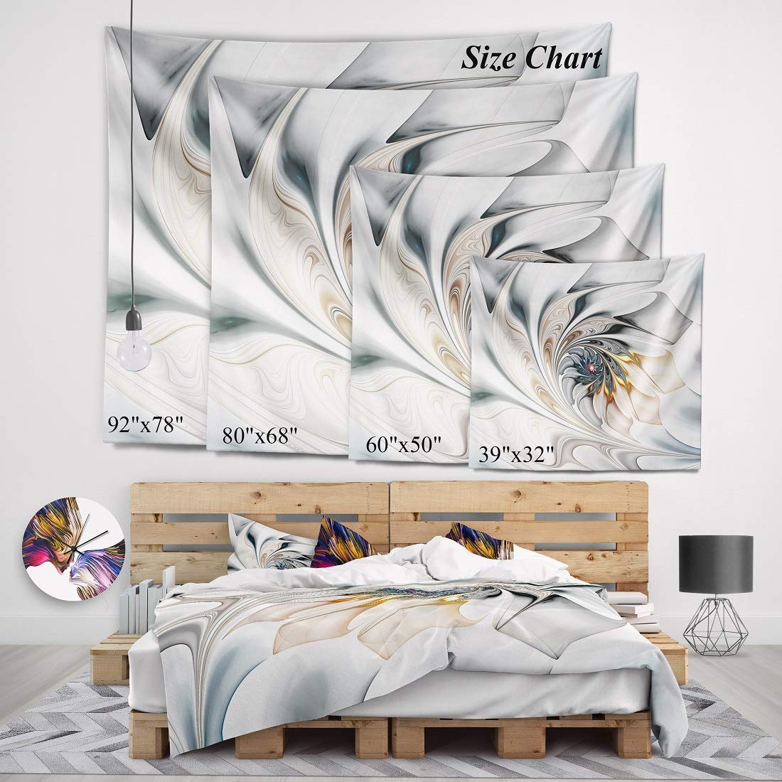 Designart 'Sunset Over Brown Sea' Seascape Tapestry Blanket - Large 92x78 Inch Polyester Wall Hanging for Home & Office Decor | Perfect for Living Room, Bedroom, Dorm or Meditation Space