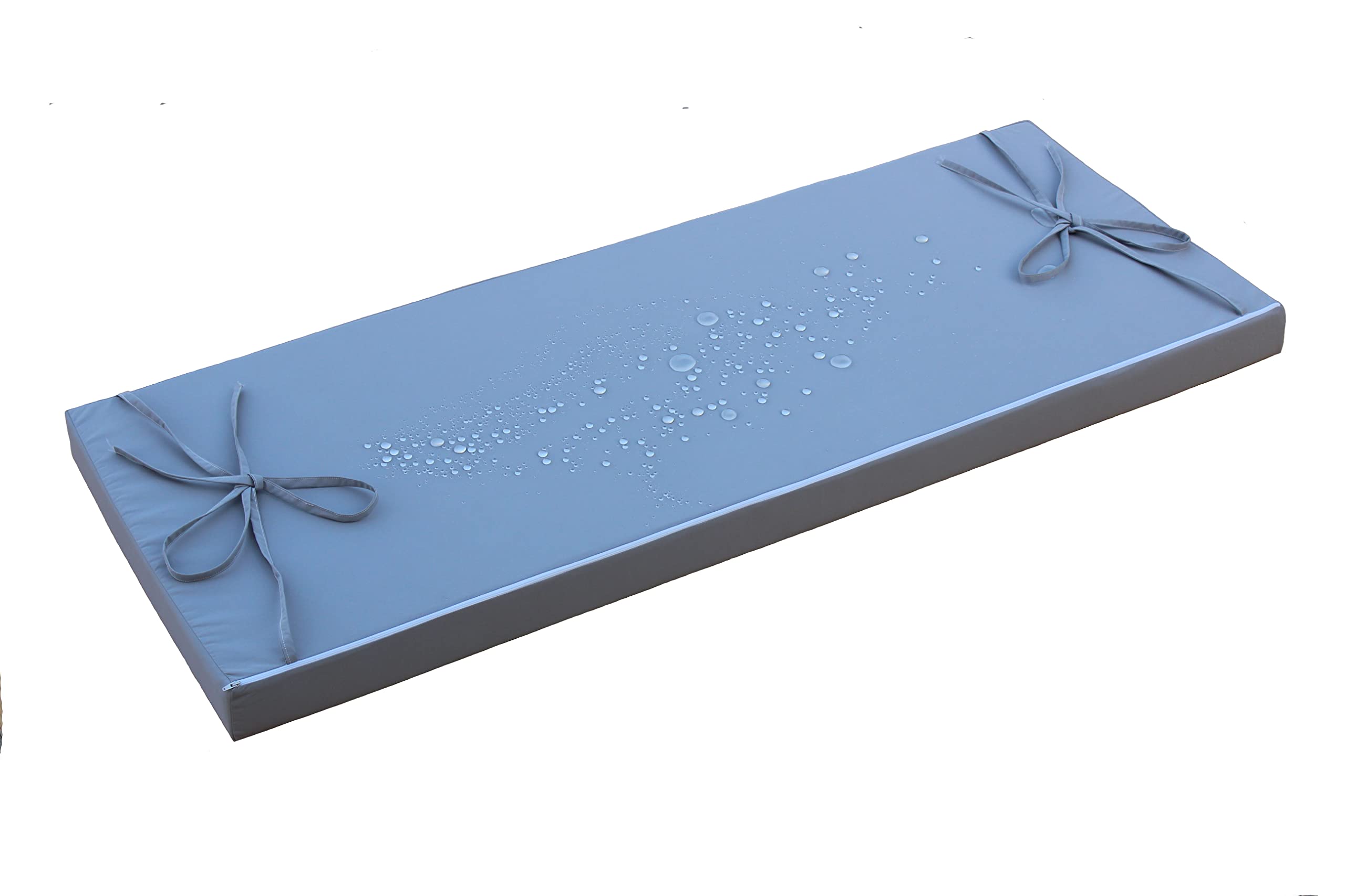Waterproof Outdoor Indoor Bench Swing Cushion - Light Grey Patio Furniture Cushion 48x18x2 Inch - Perfect for Garden, Deck, Porch & Poolside Seating