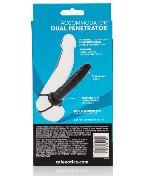 Black Dual Penetrator Dildo Cock Ring - Enhance Couples Play & Solo Pleasure for Intimate Moments