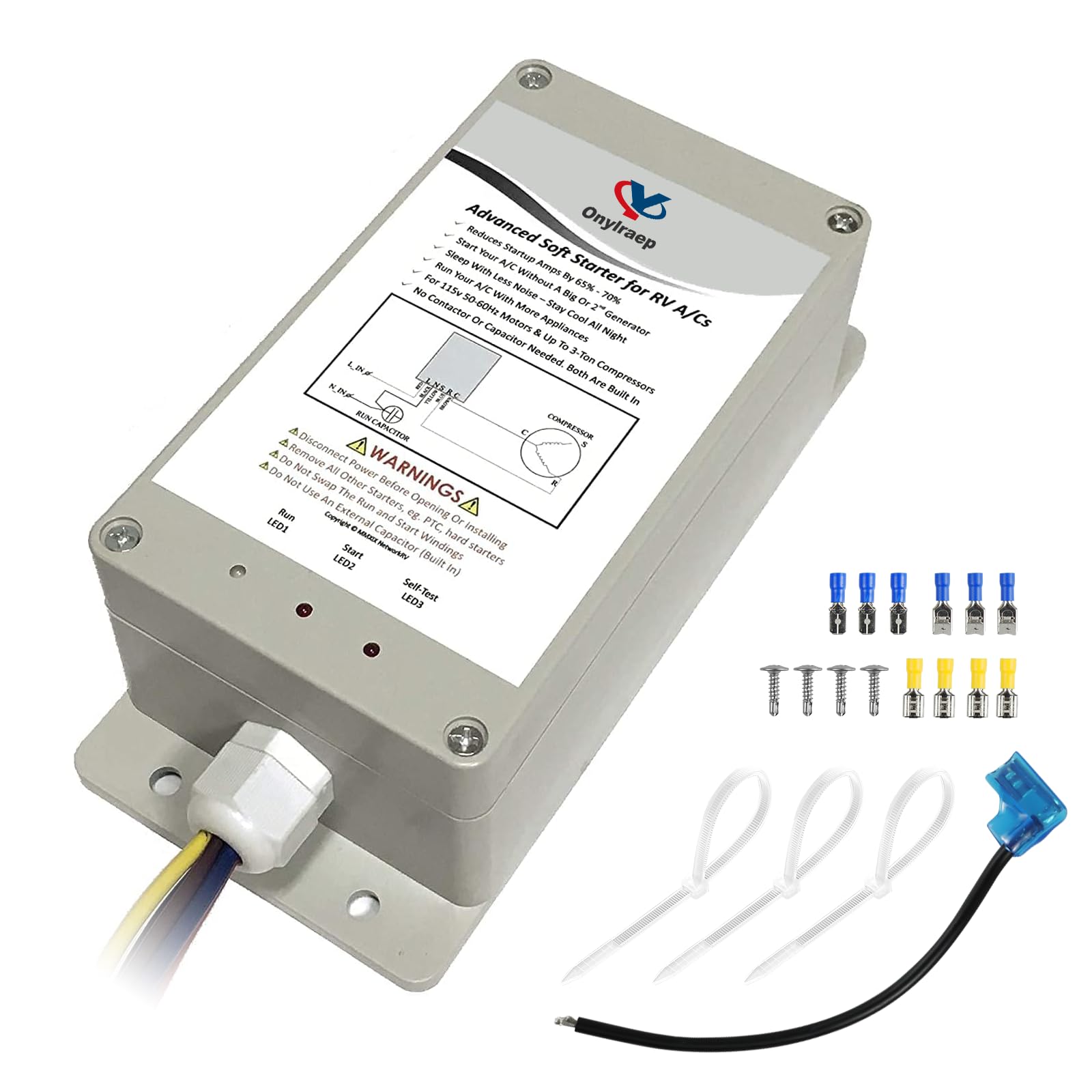 RV Air Conditioner Soft Start Kit - Easy Start for RV AC & Appliances, Works with Small Generators | Perfect for Camping, Boondocking & Off-Grid Power Solutions