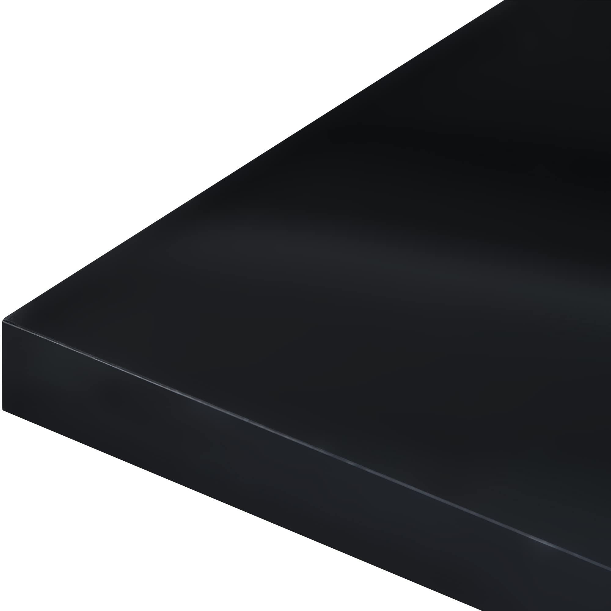 Modern LED Coffee Table - High Gloss Black Wood Cocktail Center Table with 16-Color RGB Lighting & Remote Control - Stylish Rectangle Living Room Furniture for Bedroom, Lounge & Entertainment Spaces