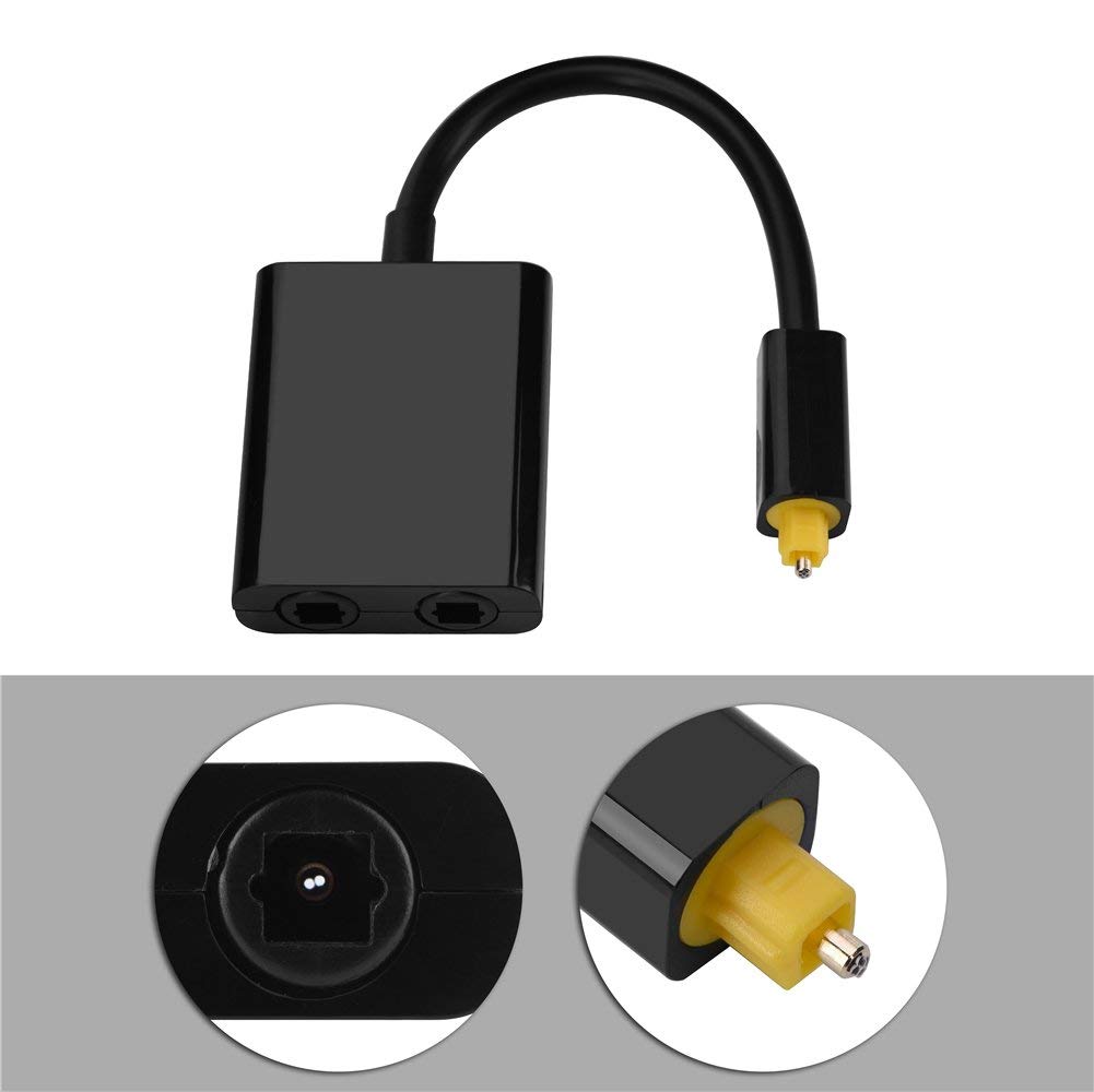 1x2 Digital Fiber Optical Audio Splitter - Toslink Cable with 1 Input & 2 Outputs - High-Speed Optical SPDIF Splitter for Home Theater, Gaming Consoles (PS4/PS5/Xbox), TV Box & Audio Systems - Perfect for Multi-Room Audio Setup & Surround Sound Enhancement