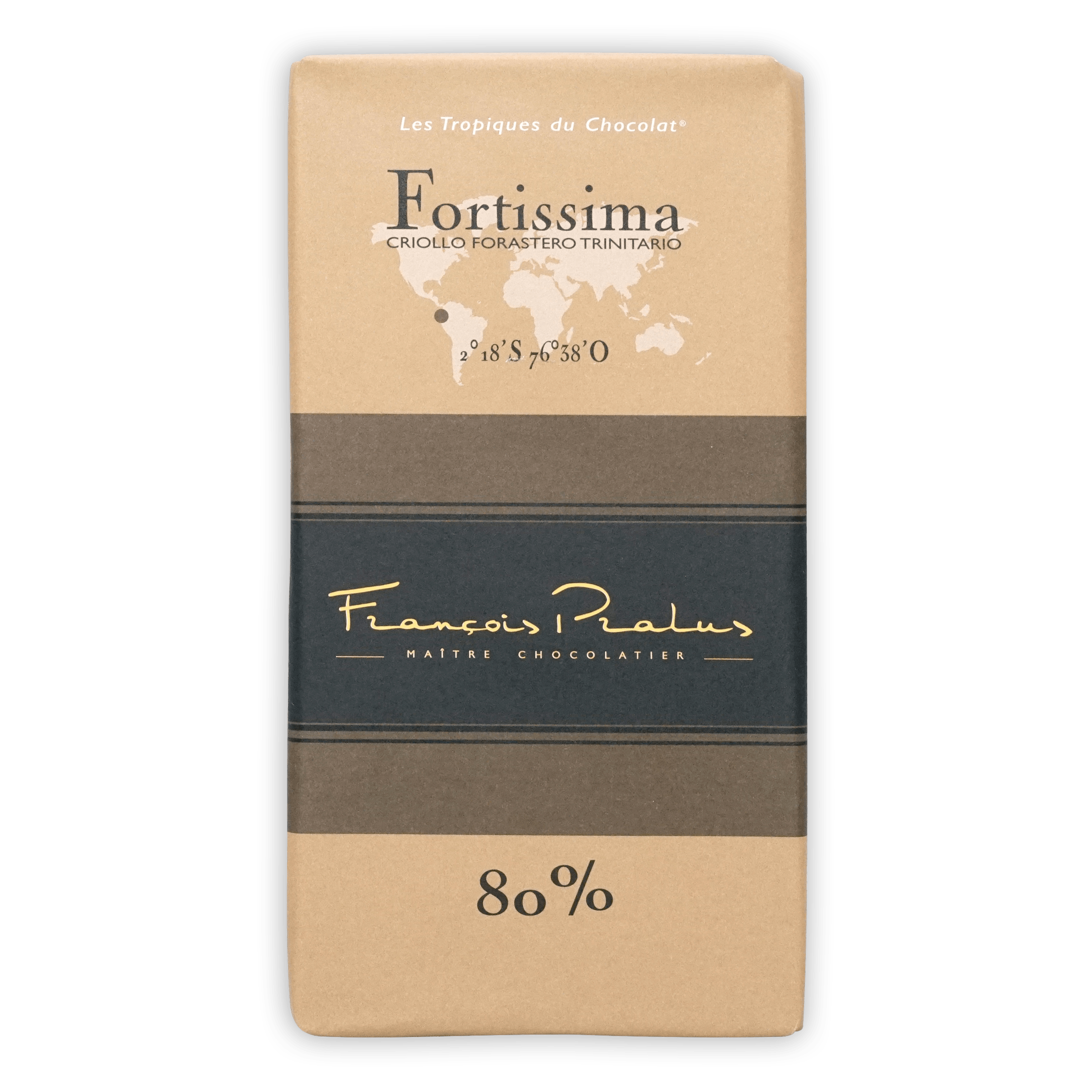 Pralus Fortissima 80% Dark Chocolate Bar - Premium Baking & Cooking Chocolate for Desserts, Hot Cocoa & Gourmet Recipes