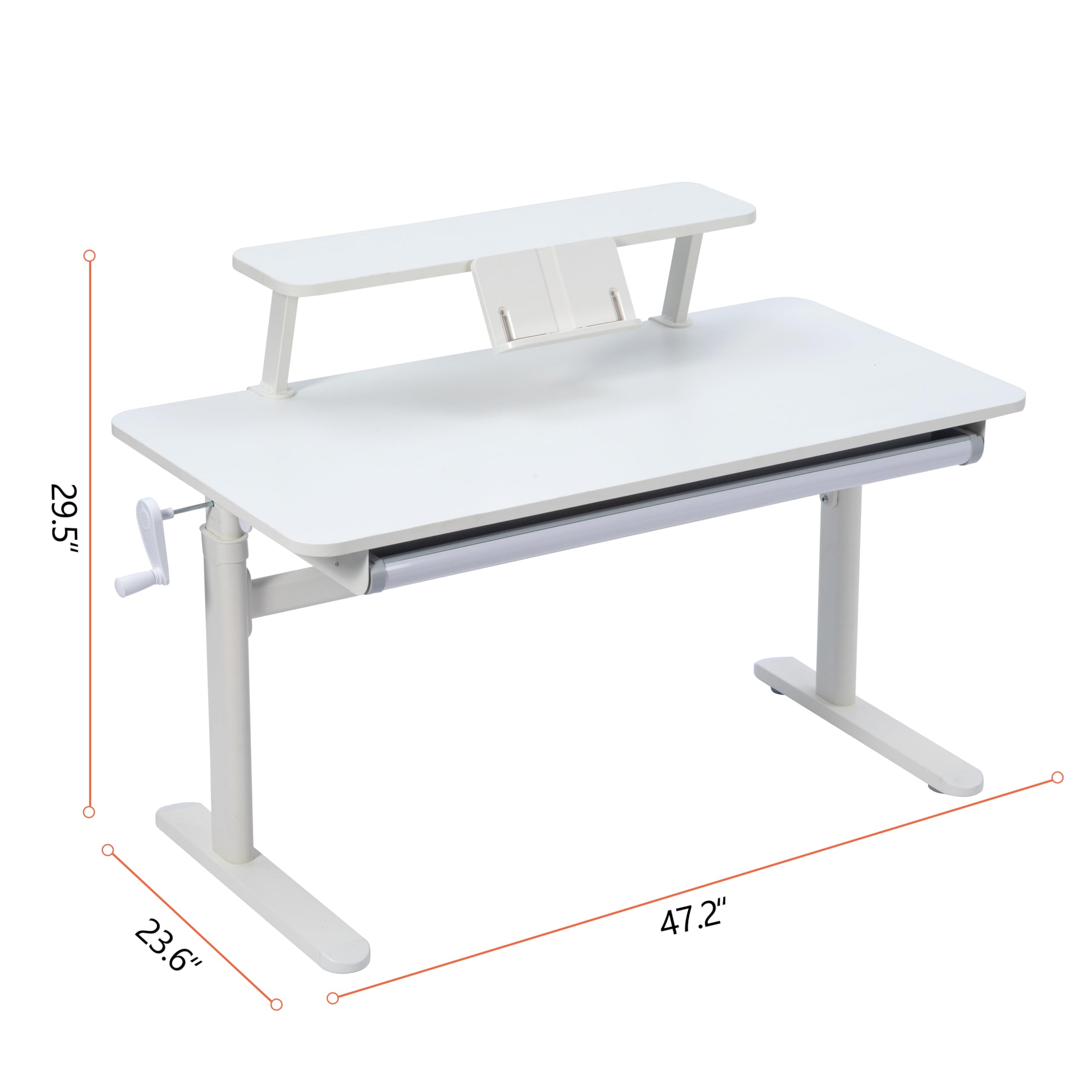 **Adjustable Kids Study Desk with Detachable Bookshelf - 47