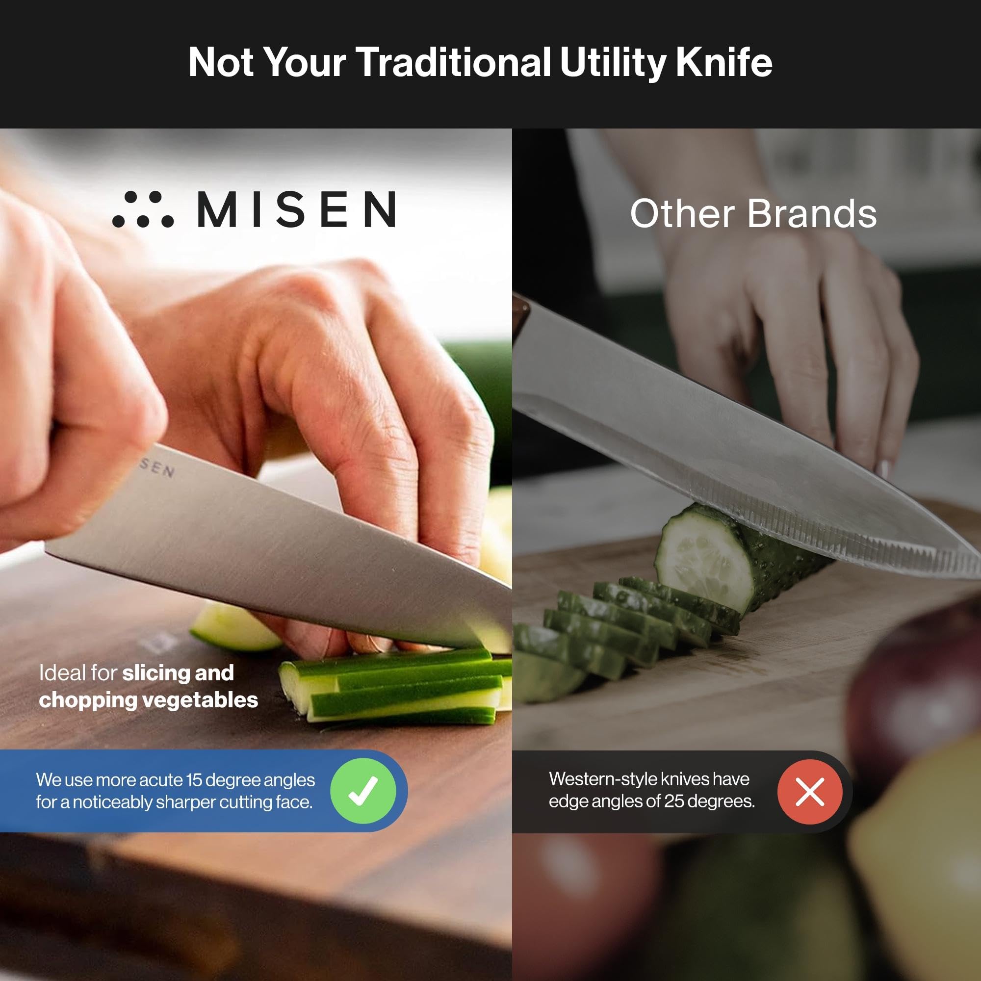 Misen Ultimate 6.8 Inch Chef's Knife - Professional Japanese Stainless Steel Kitchen Knife with High Carbon German-Japanese Hybrid Blade - Perfect for Slicing, Dicing & Food Prep - Ideal for Home Chefs & Culinary Enthusiasts