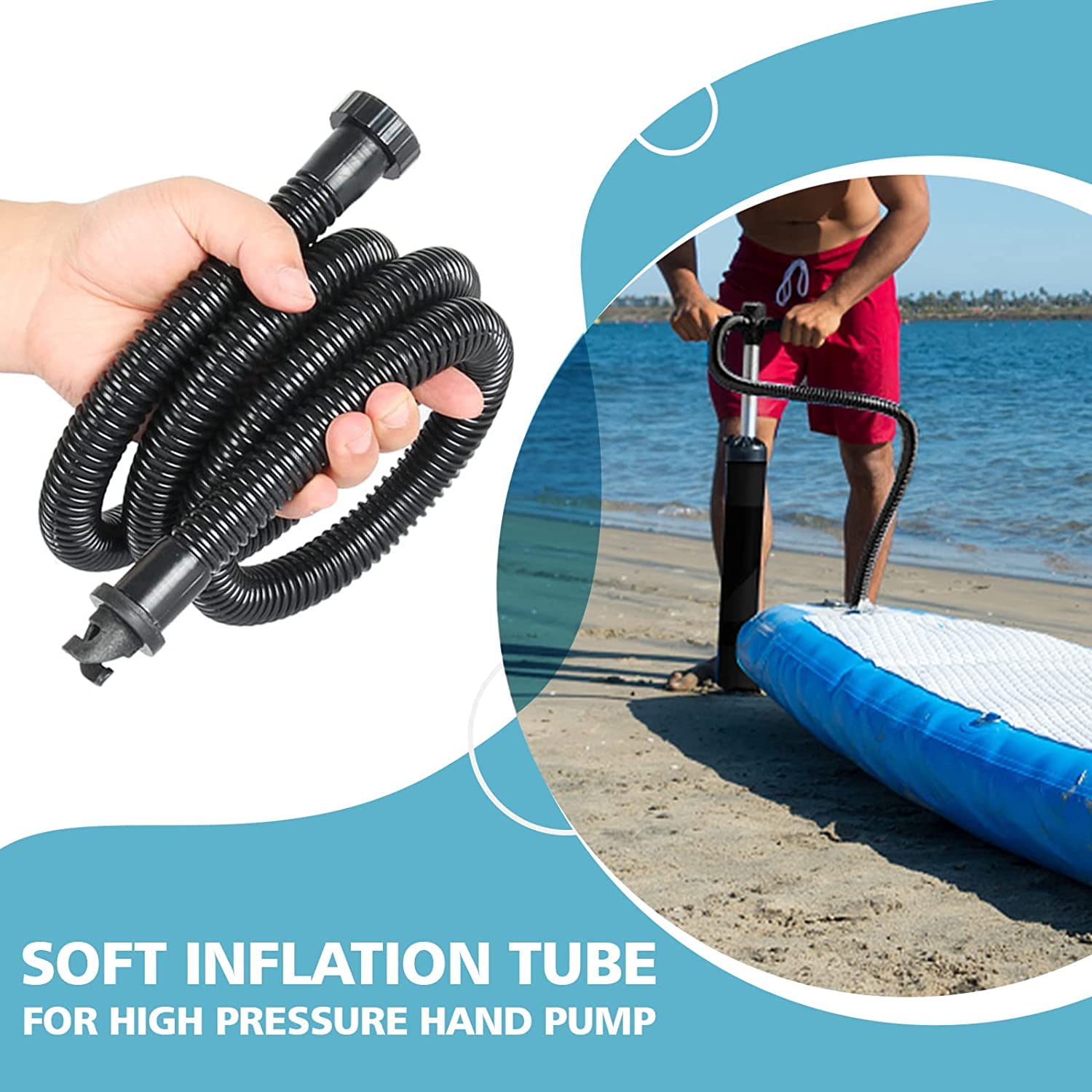 SM SunniMix Air Pump Hose & Accessories Kit - Replacement Pump Adapter, Hose Components for Inflatable Boat, Raft, Pool Toys | Durable & Waterproof Air Hose for Outdoor Water Sports & Emergency Inflation