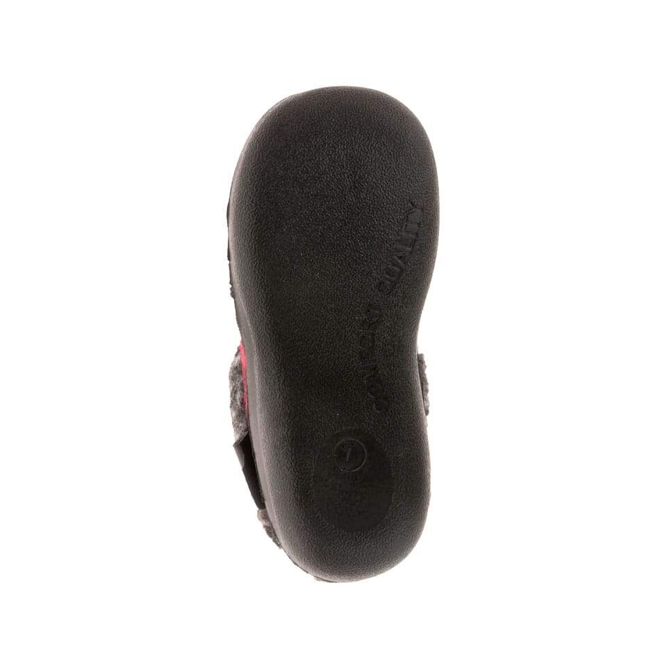 Kamik Red/Black CozyCabin 2 Kids' Slippers - Warm Fleece-Lined Indoor/Outdoor House Shoes for Boys & Girls - Perfect for Winter, Home, and School
