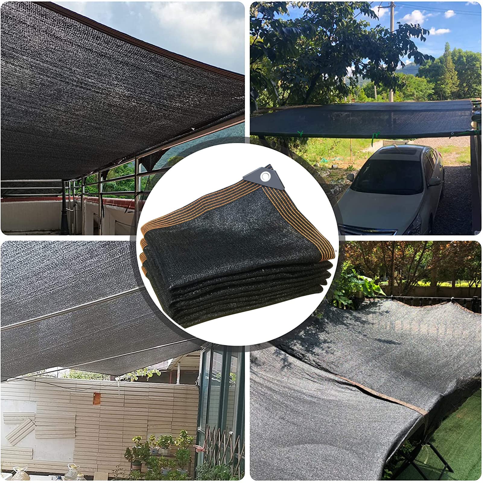 Premium 13x23ft Shade Cloth with Grommets - 50%-60% UV Blocking Garden Shade Net for Greenhouse, Pergola, Canopy & Plant Protection - Durable Black Mesh Netting with Rope (Ideal for Outdoor Gardening, Patio Cover & Sun Protection)